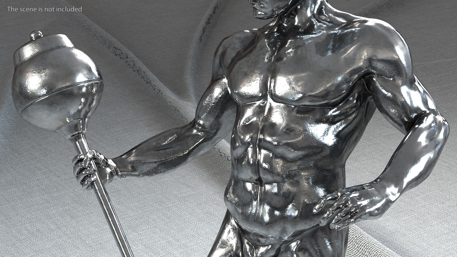 3D Bodybuilding Winner Silver Statue for 3D Print