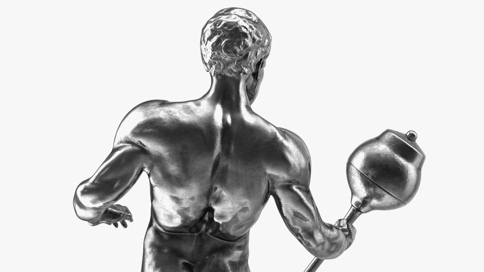 3D Bodybuilding Winner Silver Statue for 3D Print