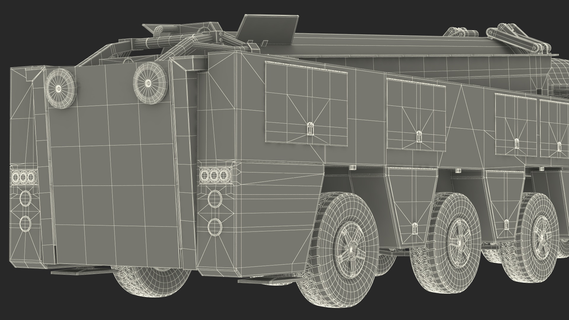 3D Strategic Missile on Road Mobile Vehicle Rigged for Maya