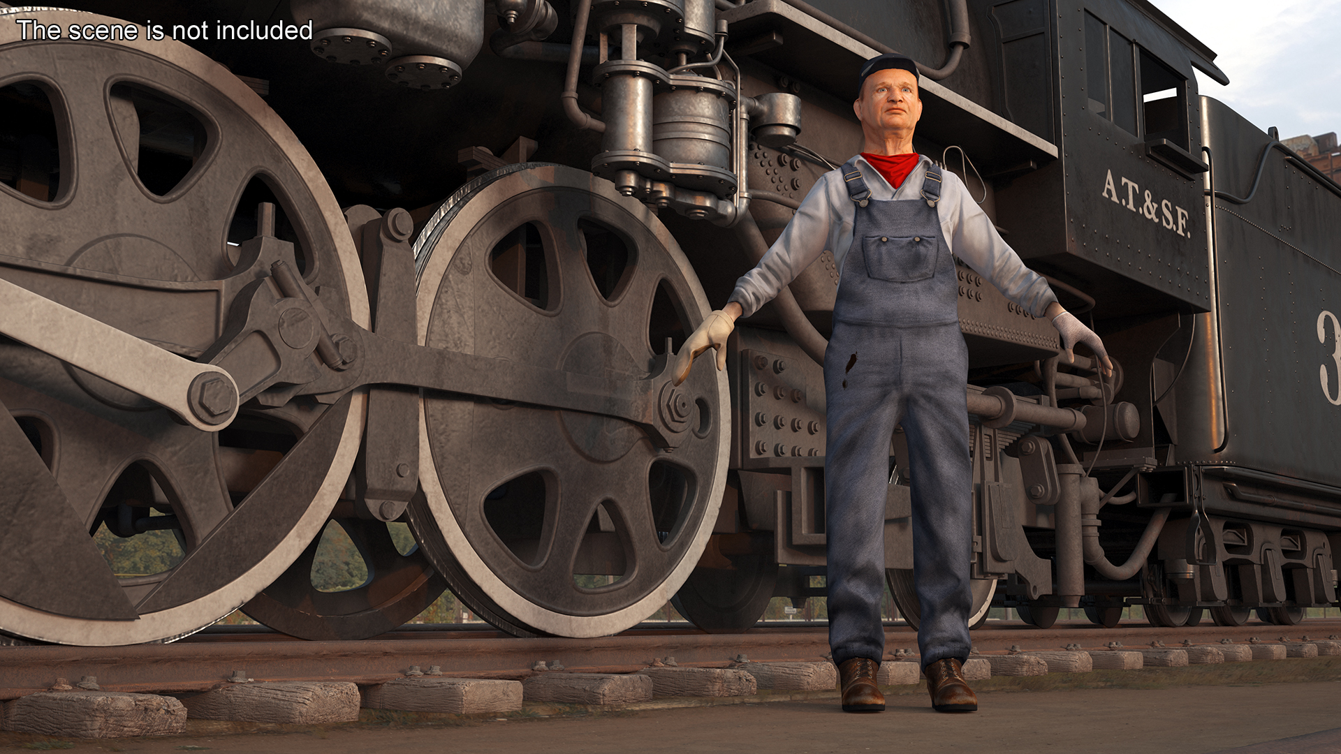 3D model Train Conductor Character