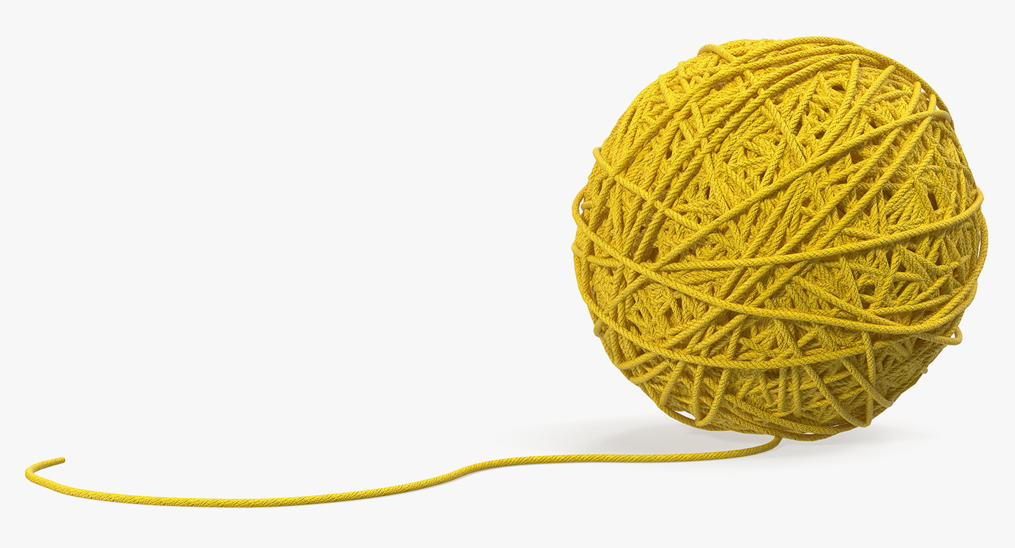 3D Yellow Thread Ball model