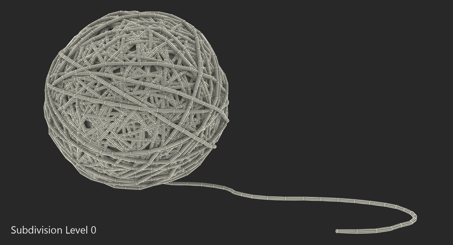 3D Yellow Thread Ball model