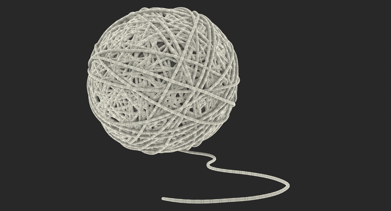 3D Yellow Thread Ball model