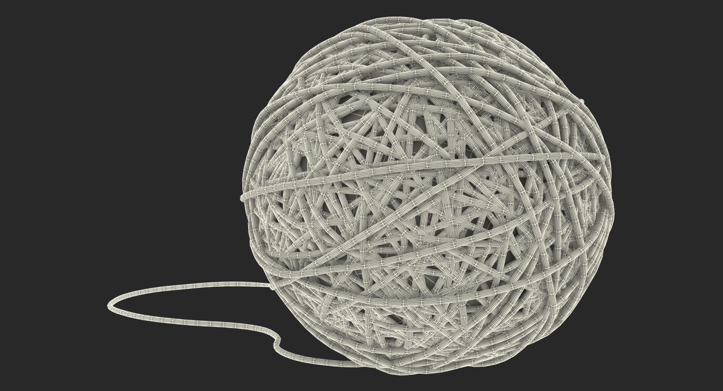 3D Yellow Thread Ball model