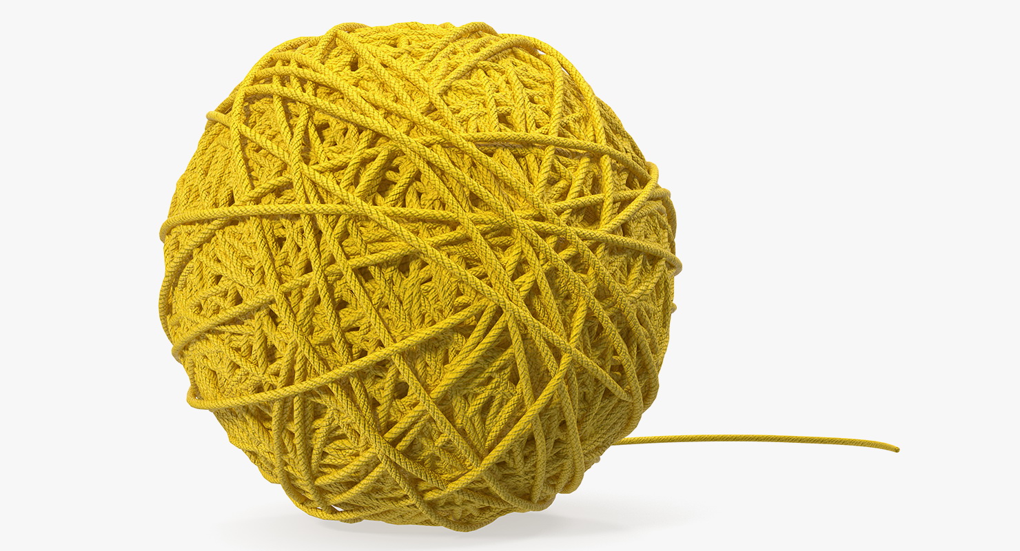 3D Yellow Thread Ball model