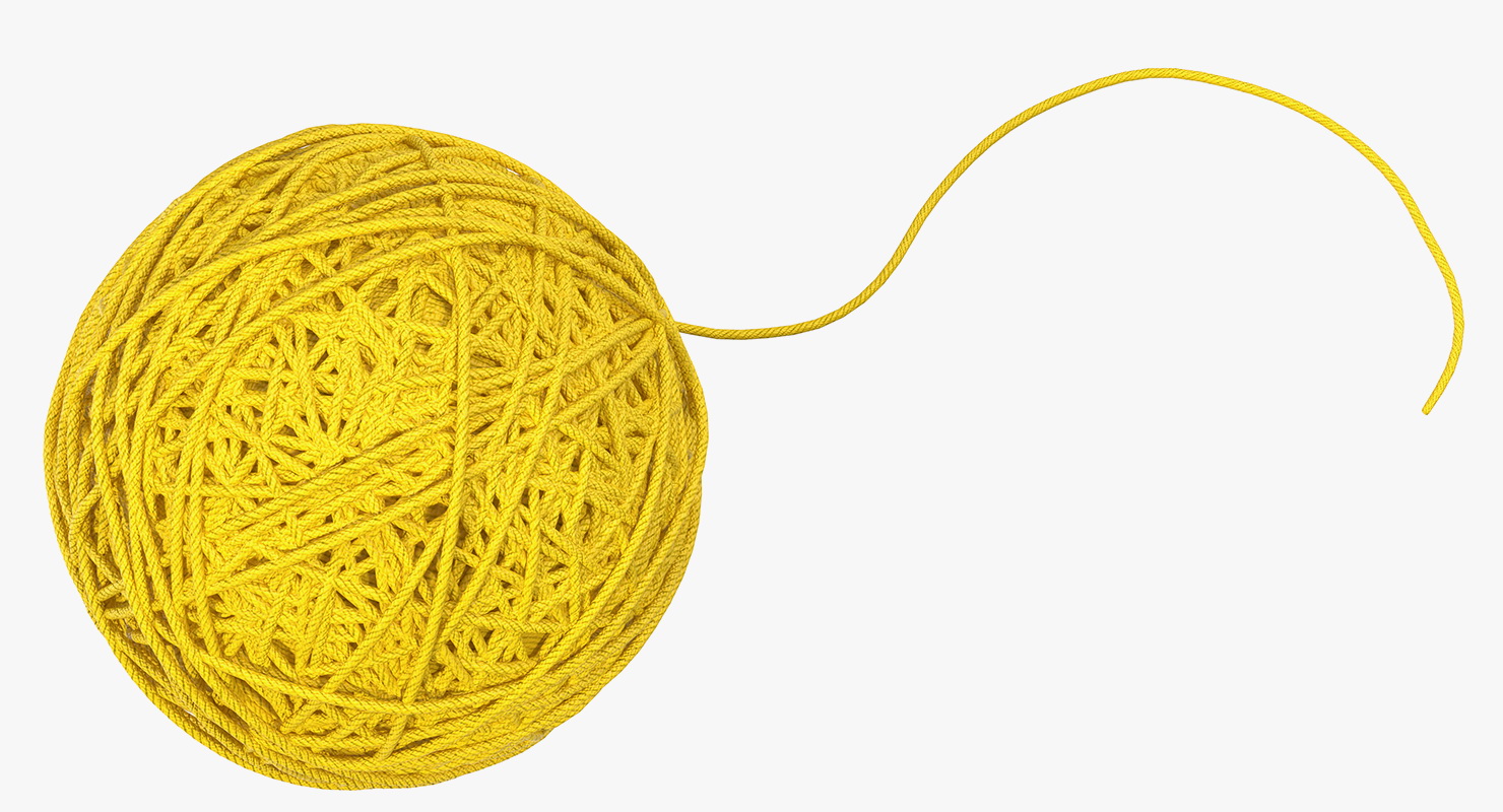3D Yellow Thread Ball model