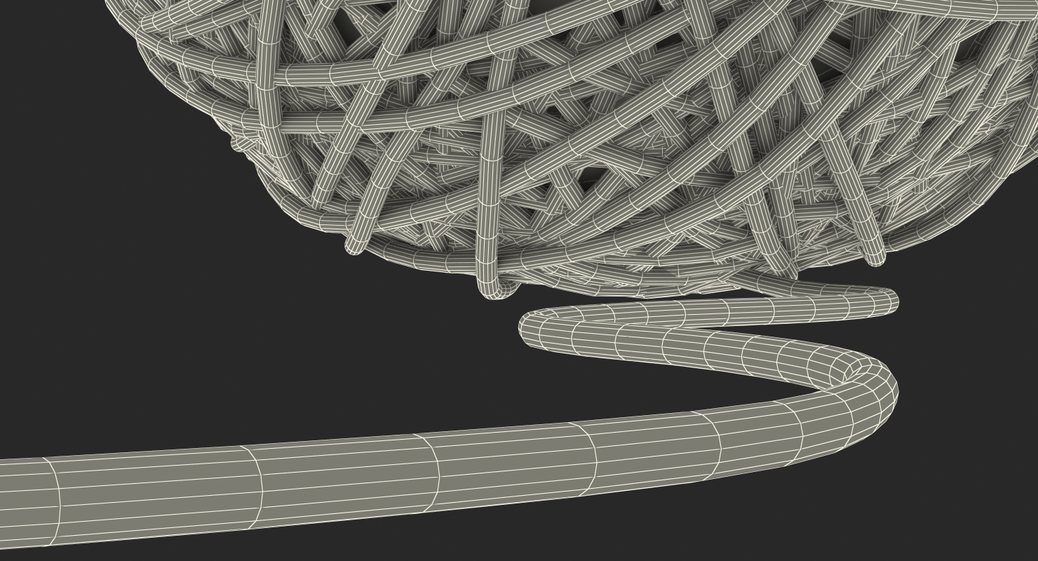 3D Yellow Thread Ball model