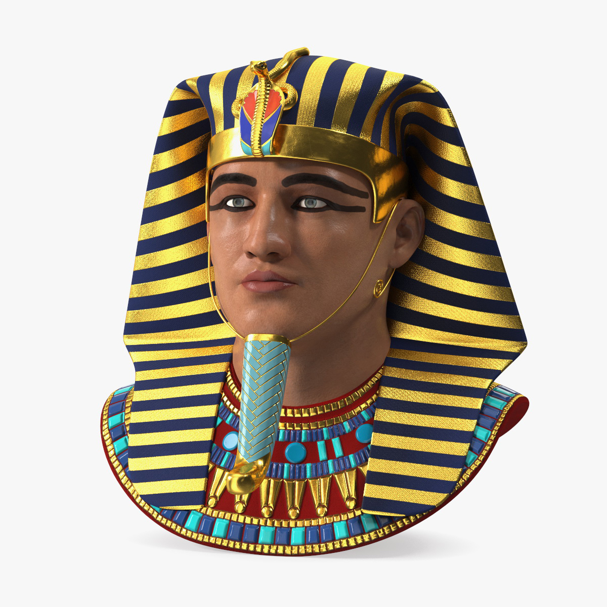 3D model Head of Egyptian Pharaoh Rigged for Cinema 4D