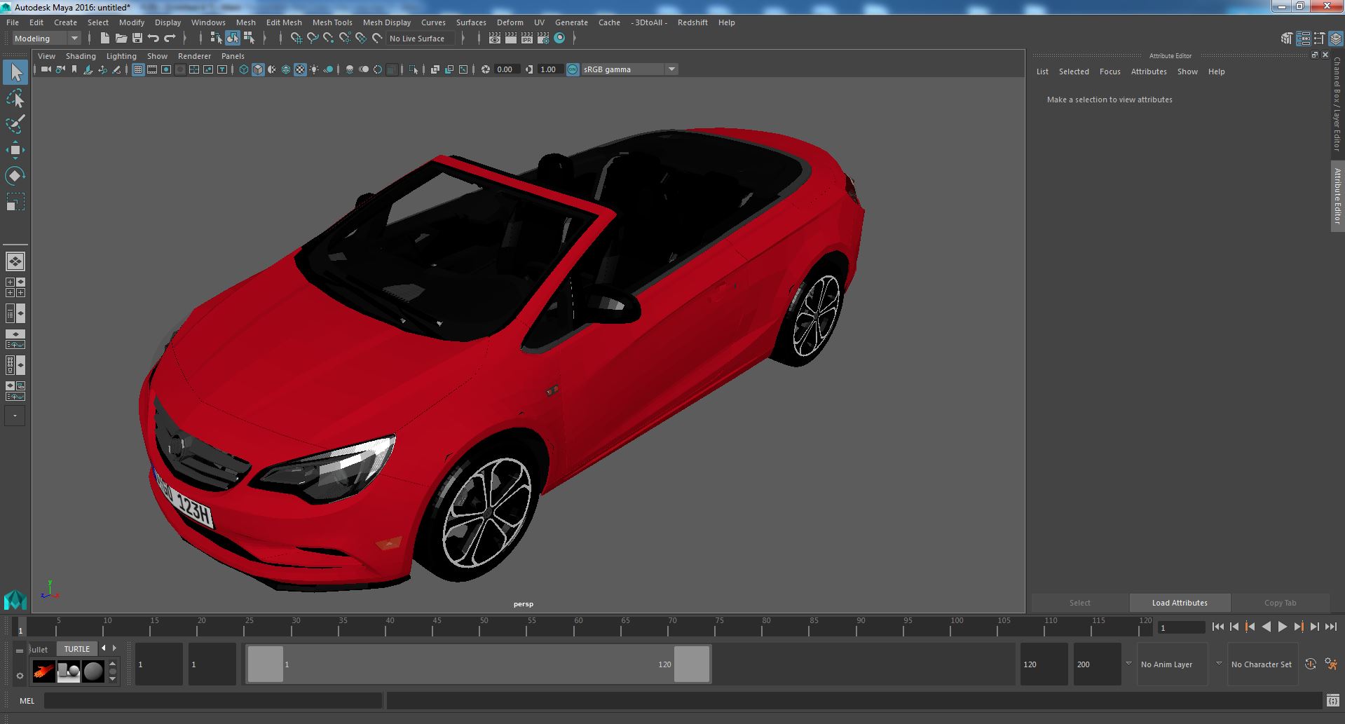 3D model Buick Cascada Cabriolet Convertible Red Color