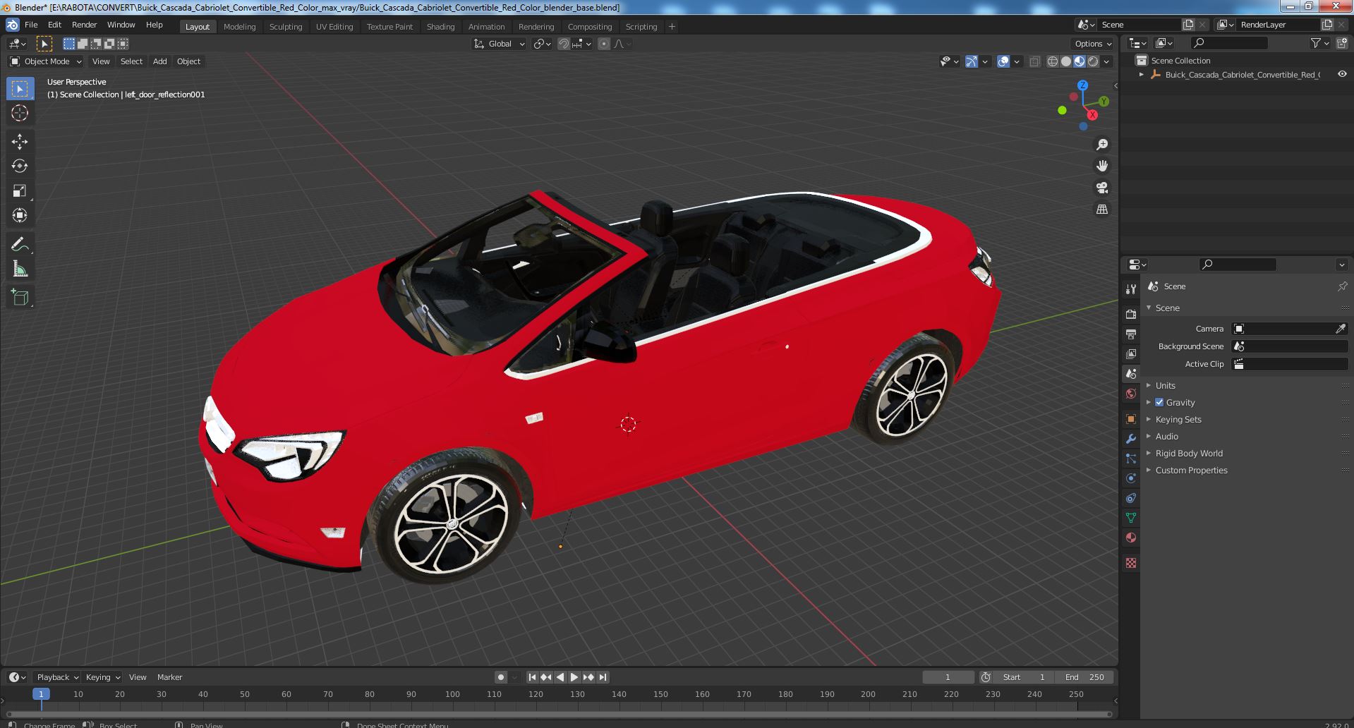 3D model Buick Cascada Cabriolet Convertible Red Color