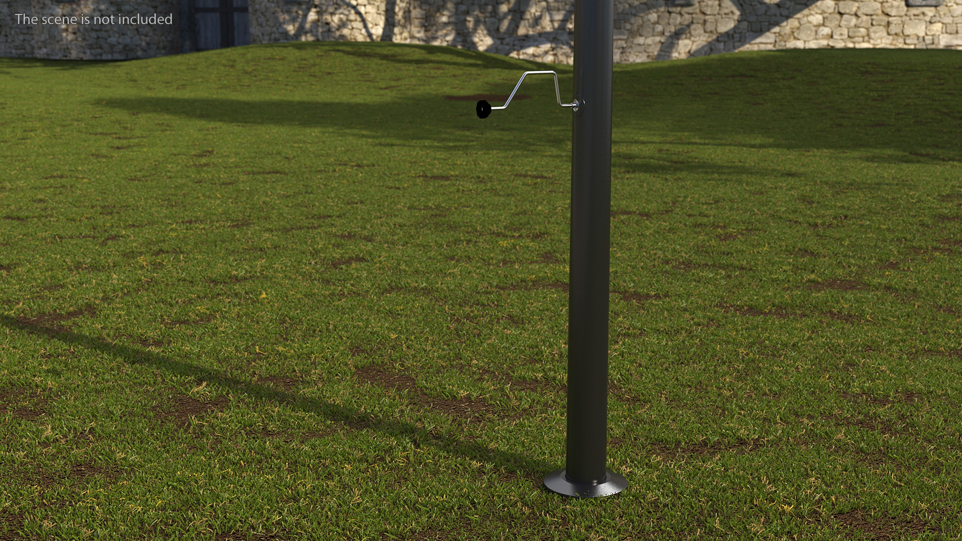 Flagpole Black Powder with White Flag 3D