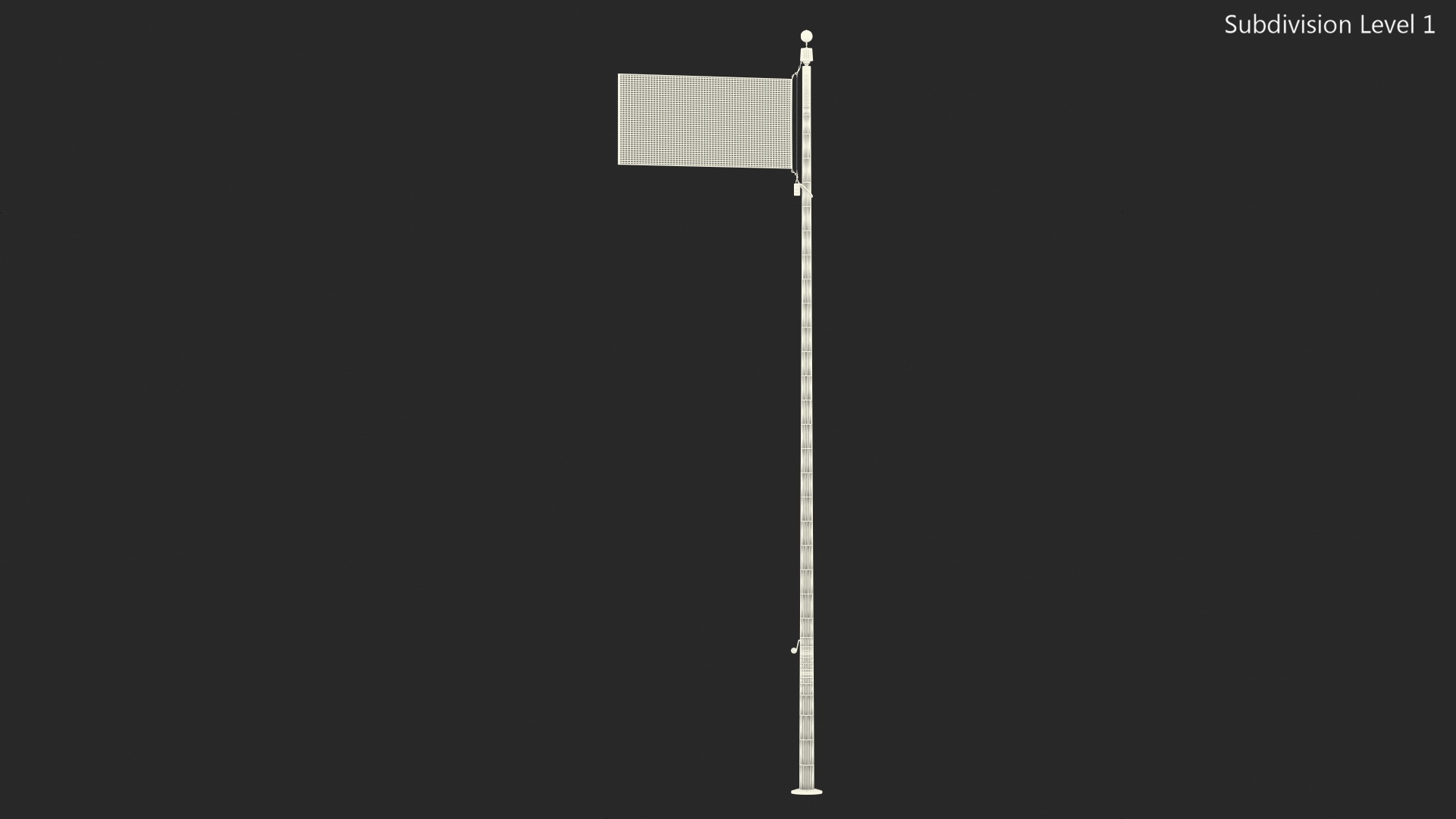 Flagpole Black Powder with White Flag 3D