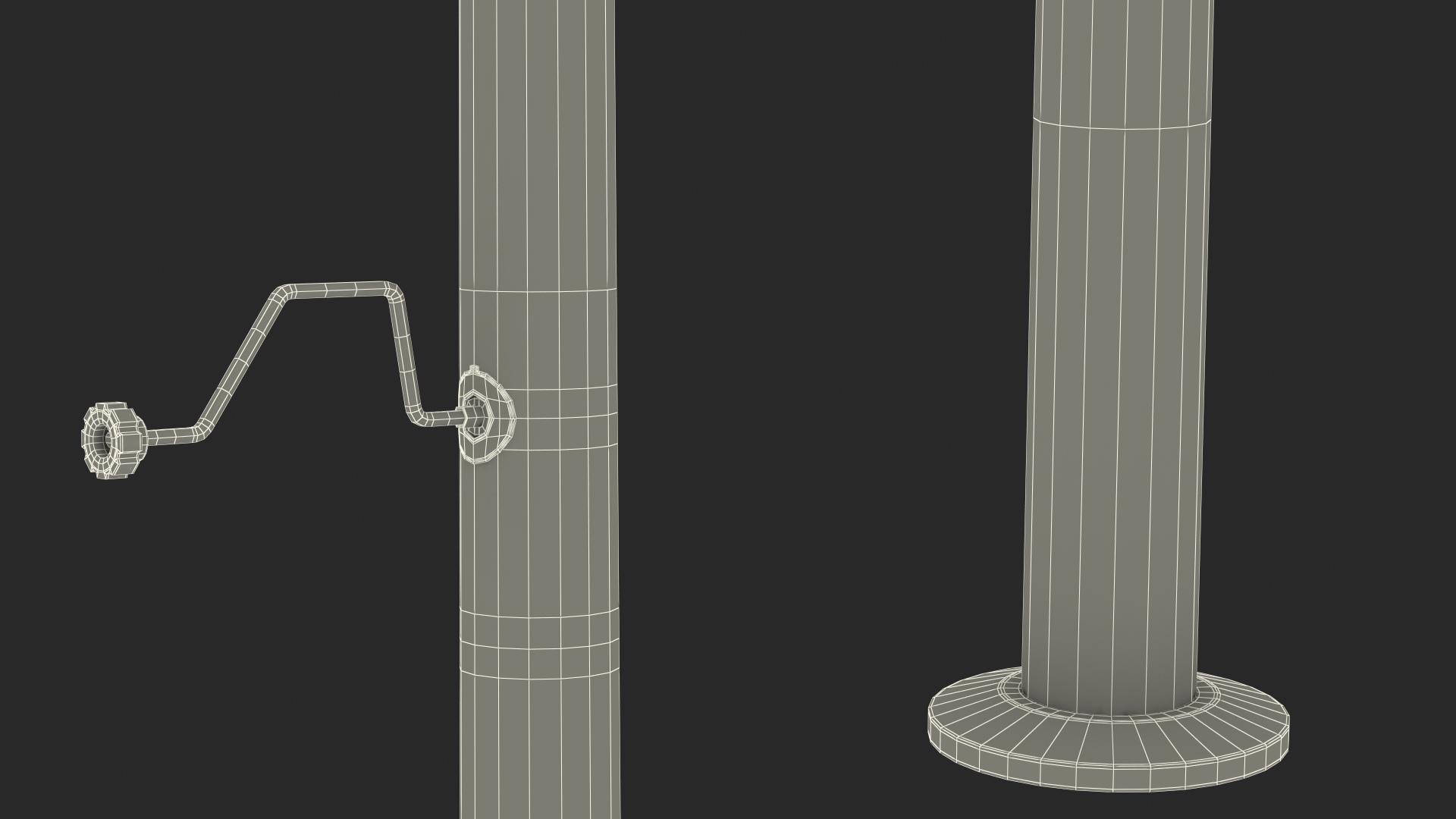 Flagpole Black Powder with White Flag 3D