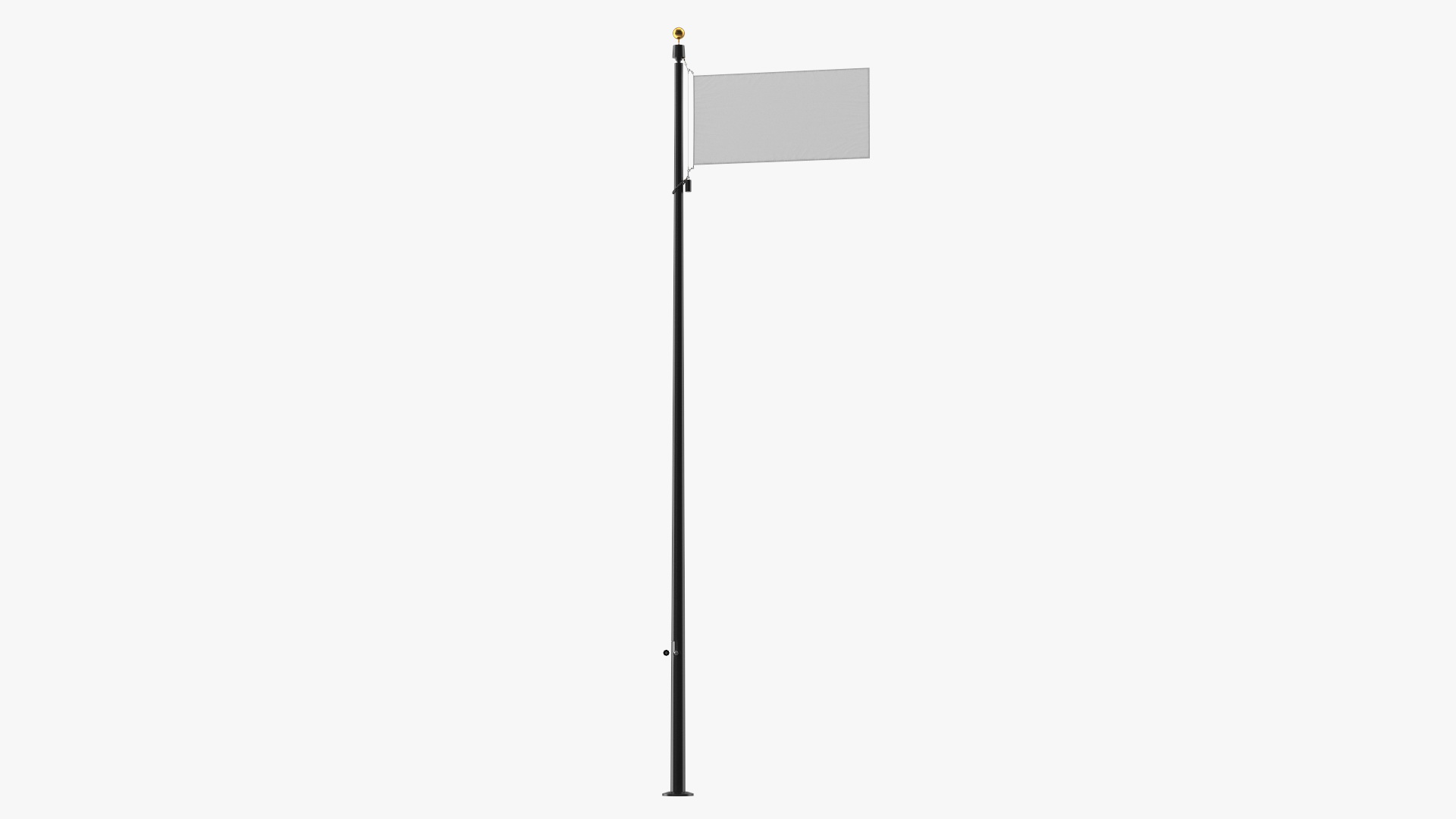 Flagpole Black Powder with White Flag 3D