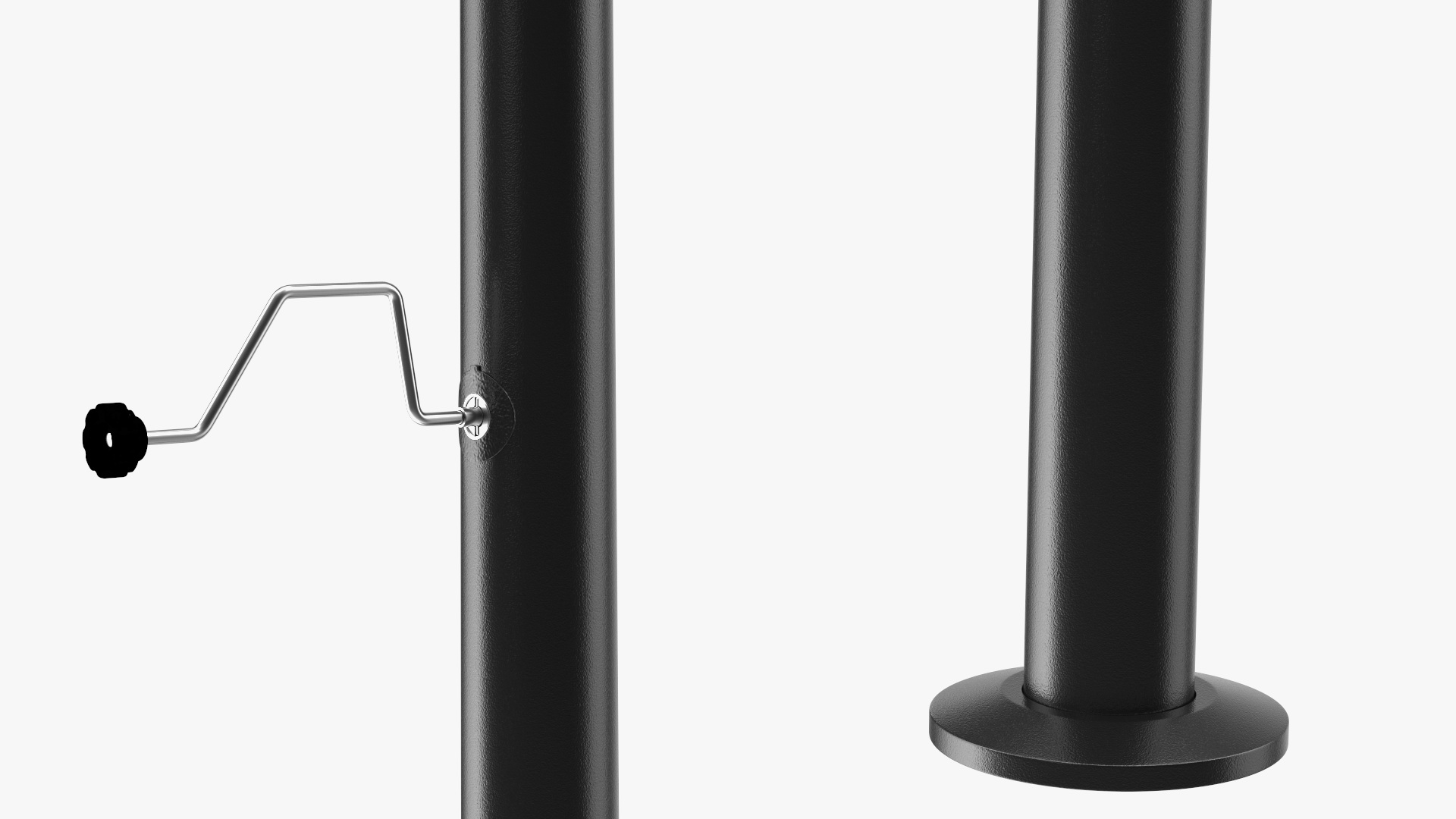 Flagpole Black Powder with White Flag 3D