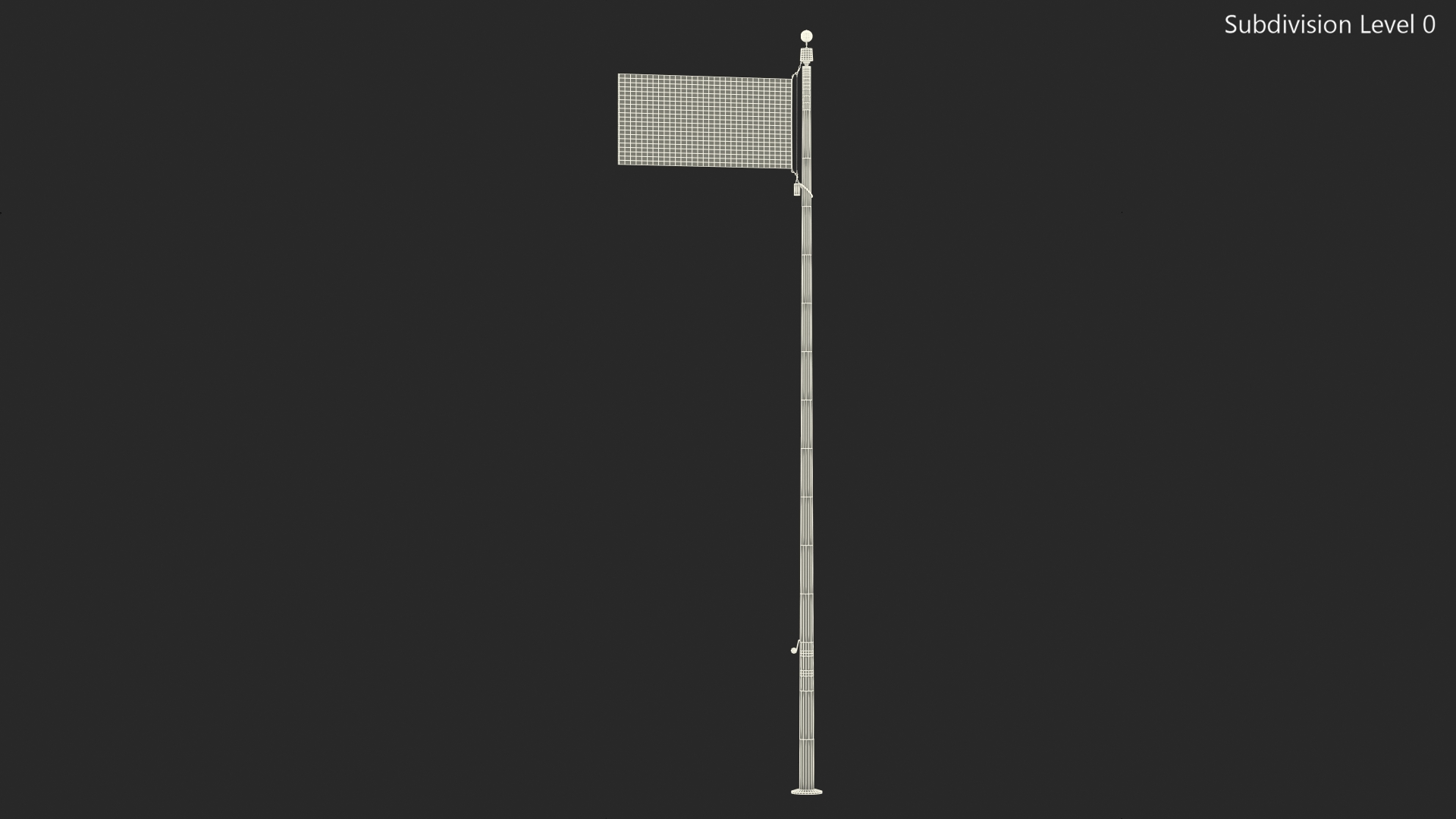 Flagpole Black Powder with White Flag 3D