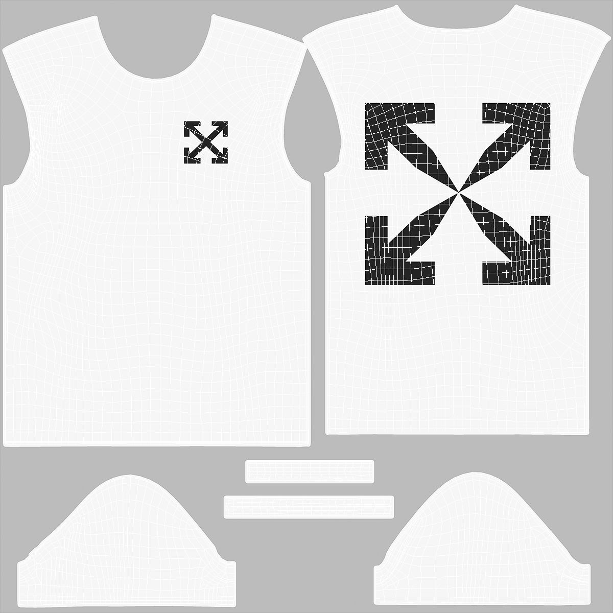 3D Mannequin Wearing Brand Off White T Shirt
