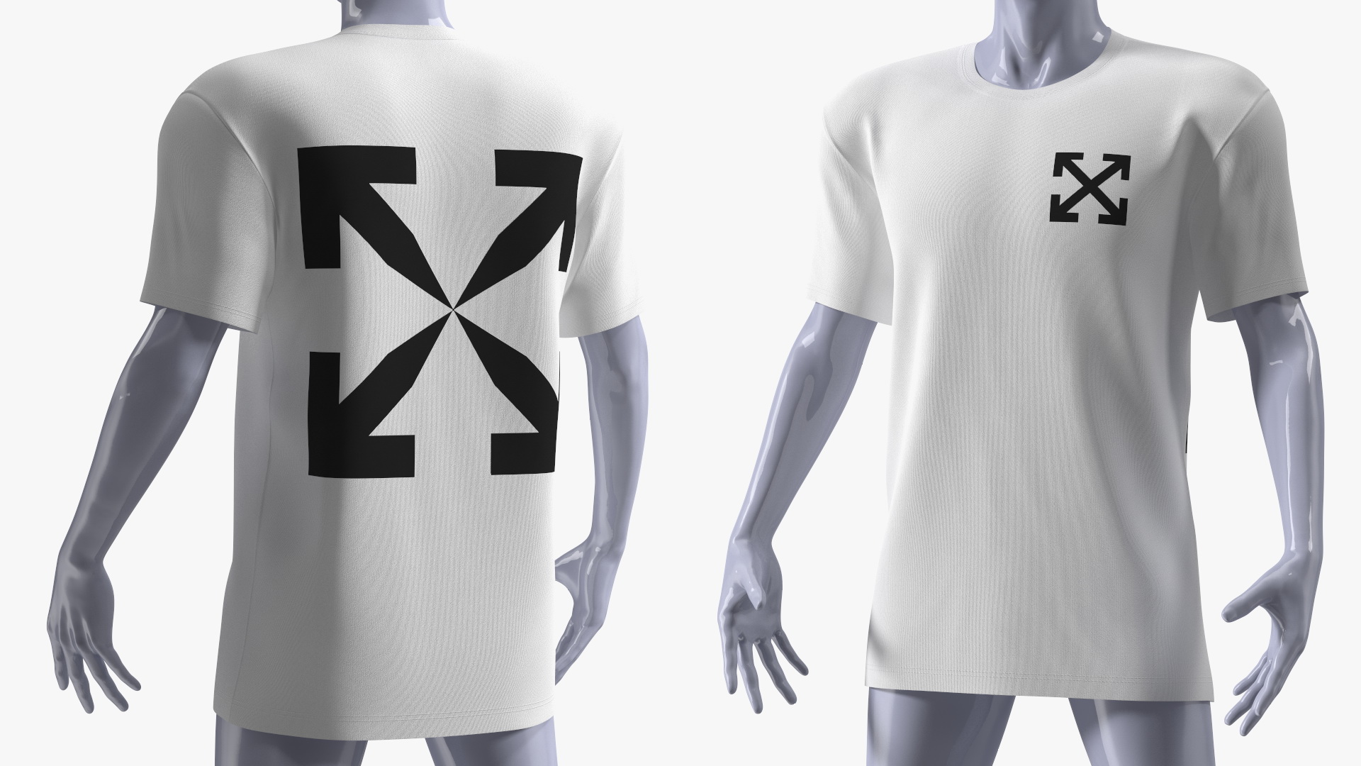 3D Mannequin Wearing Brand Off White T Shirt