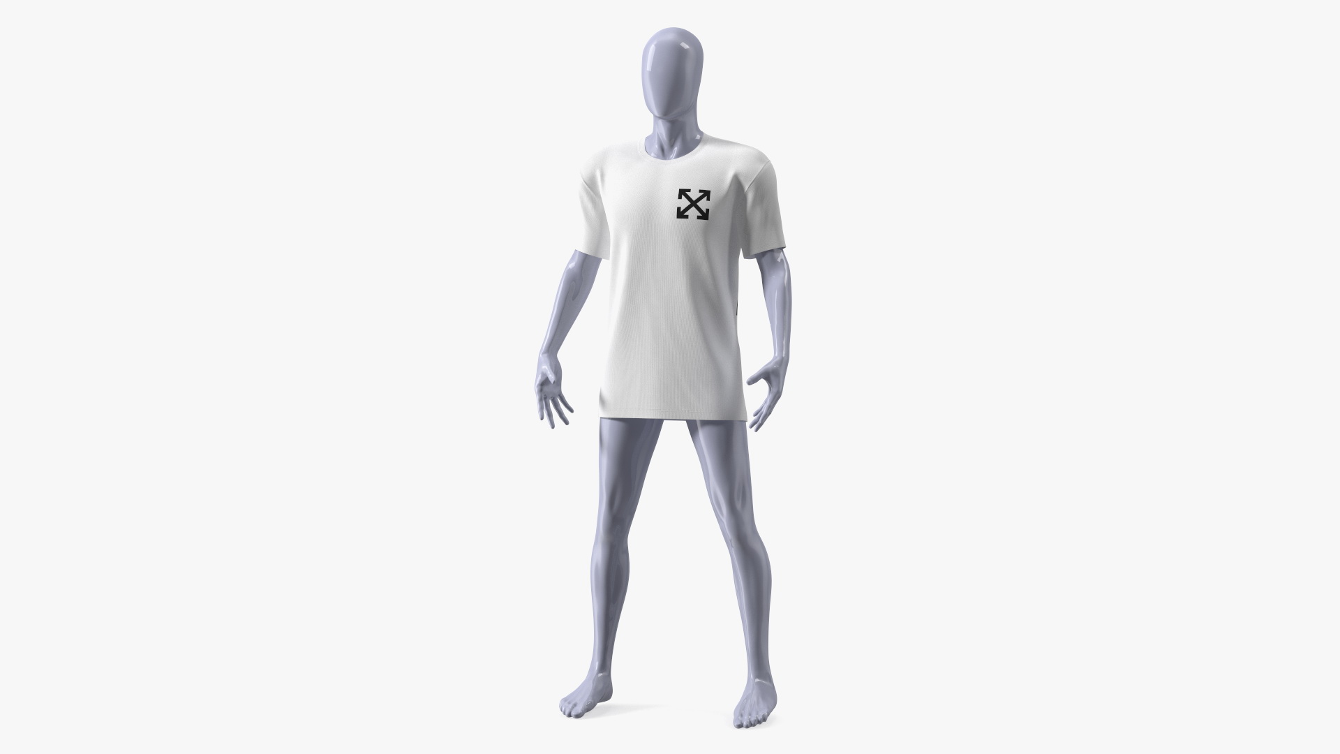3D Mannequin Wearing Brand Off White T Shirt