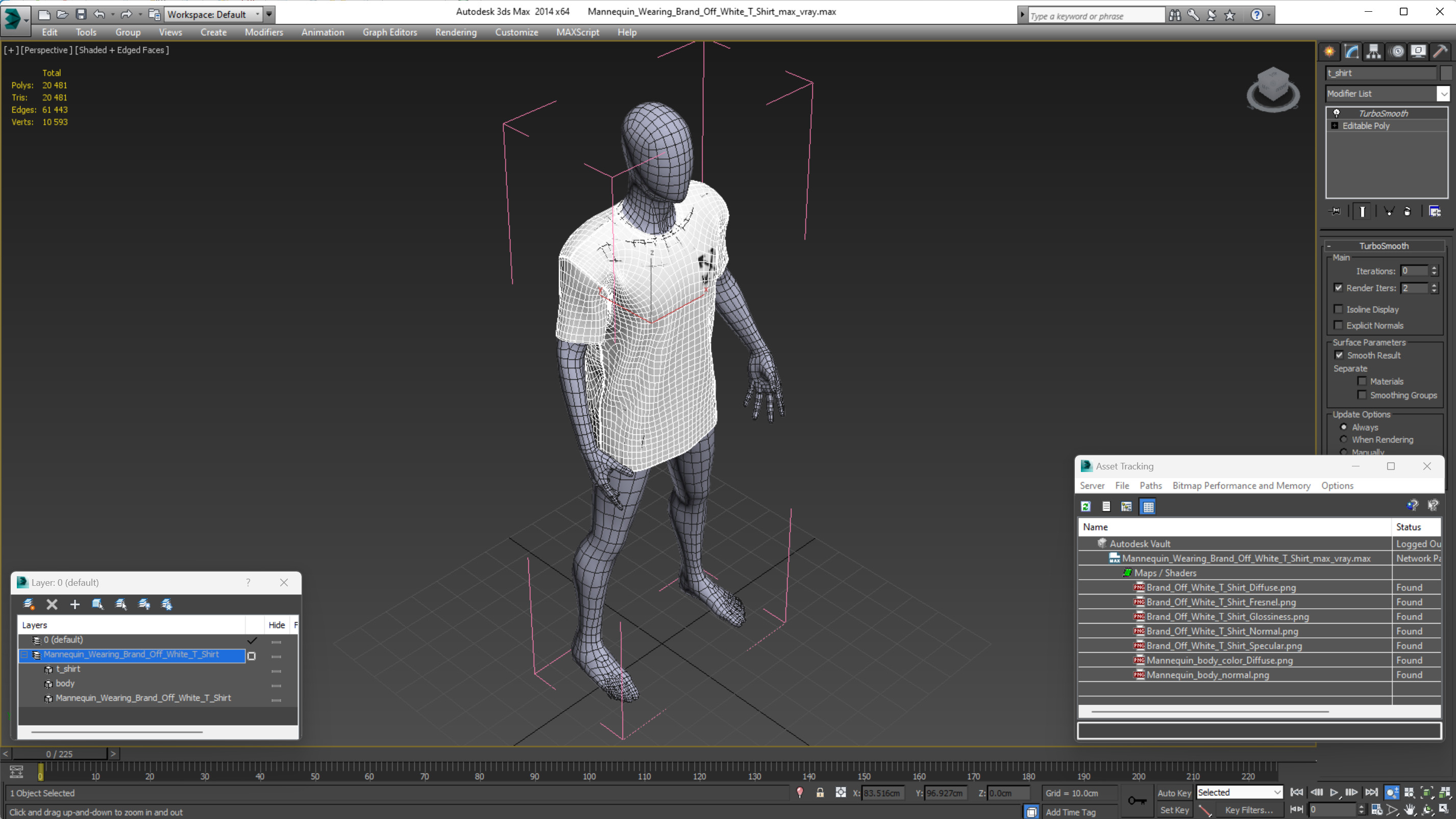 3D Mannequin Wearing Brand Off White T Shirt