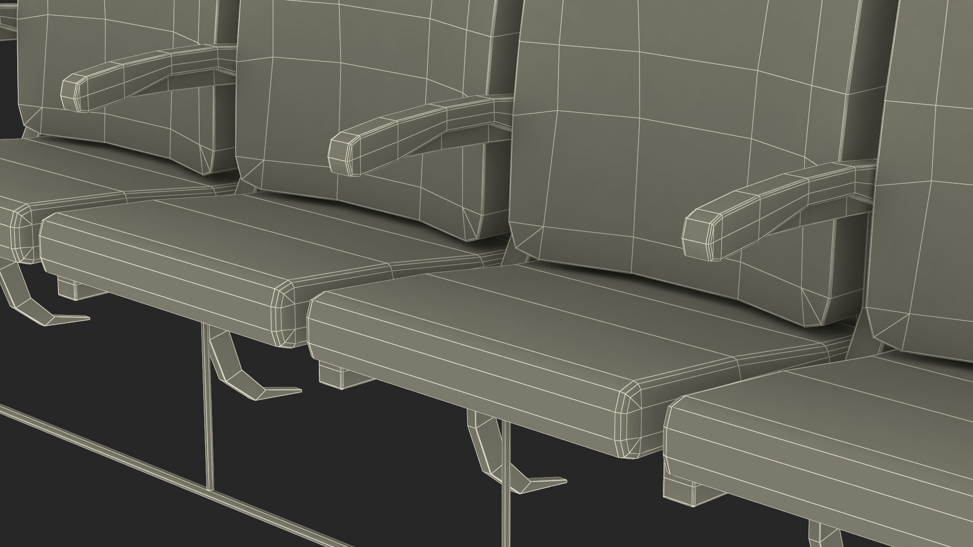 Airplane Passenger Seats 3D model