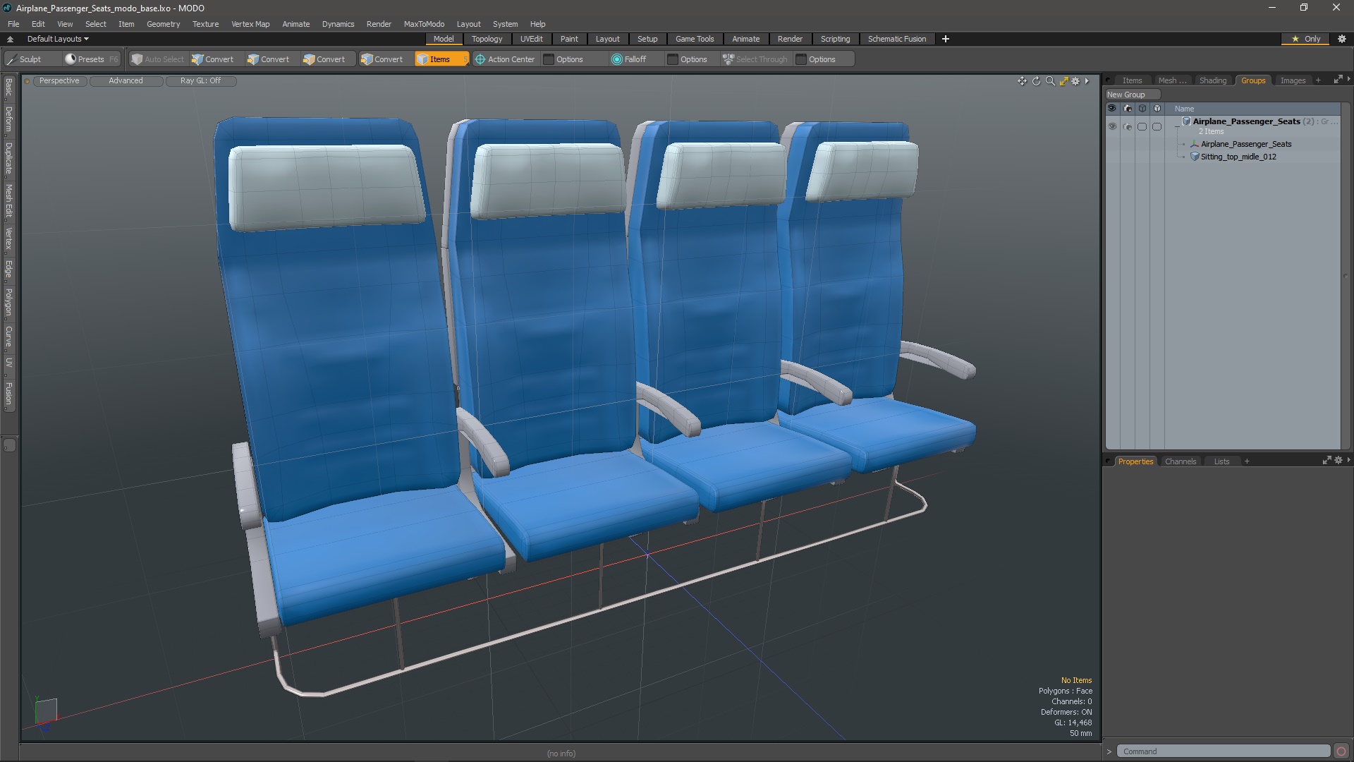 Airplane Passenger Seats 3D model