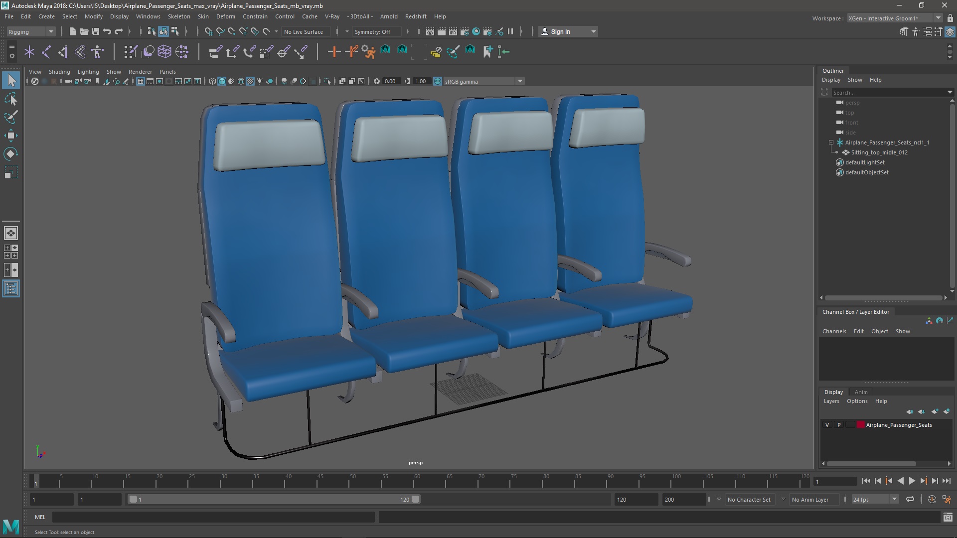Airplane Passenger Seats 3D model
