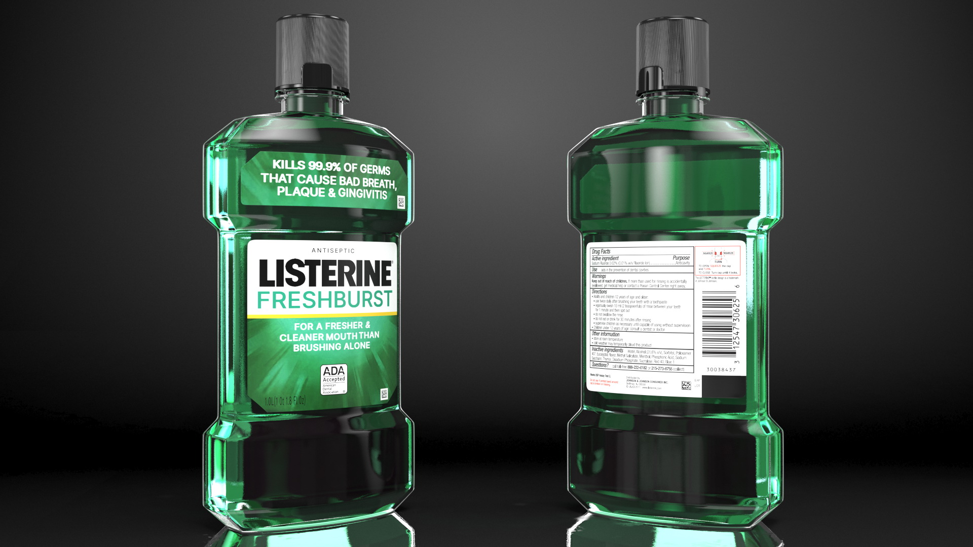 Listerine Freshburst Antiseptic Mouthwash 1L 3D model