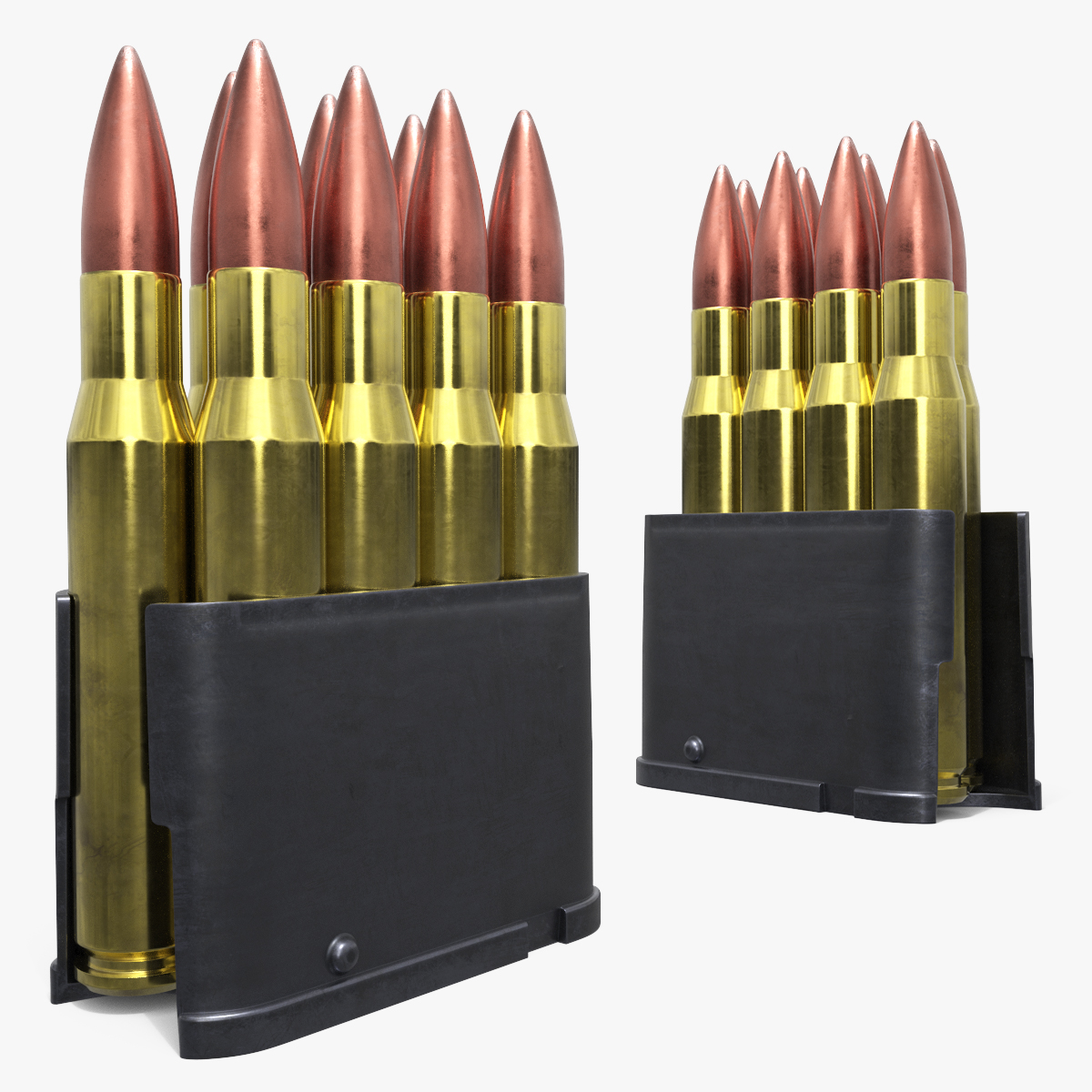 Rifle Ammo Clip with Cartridges 30-06 3D model preview