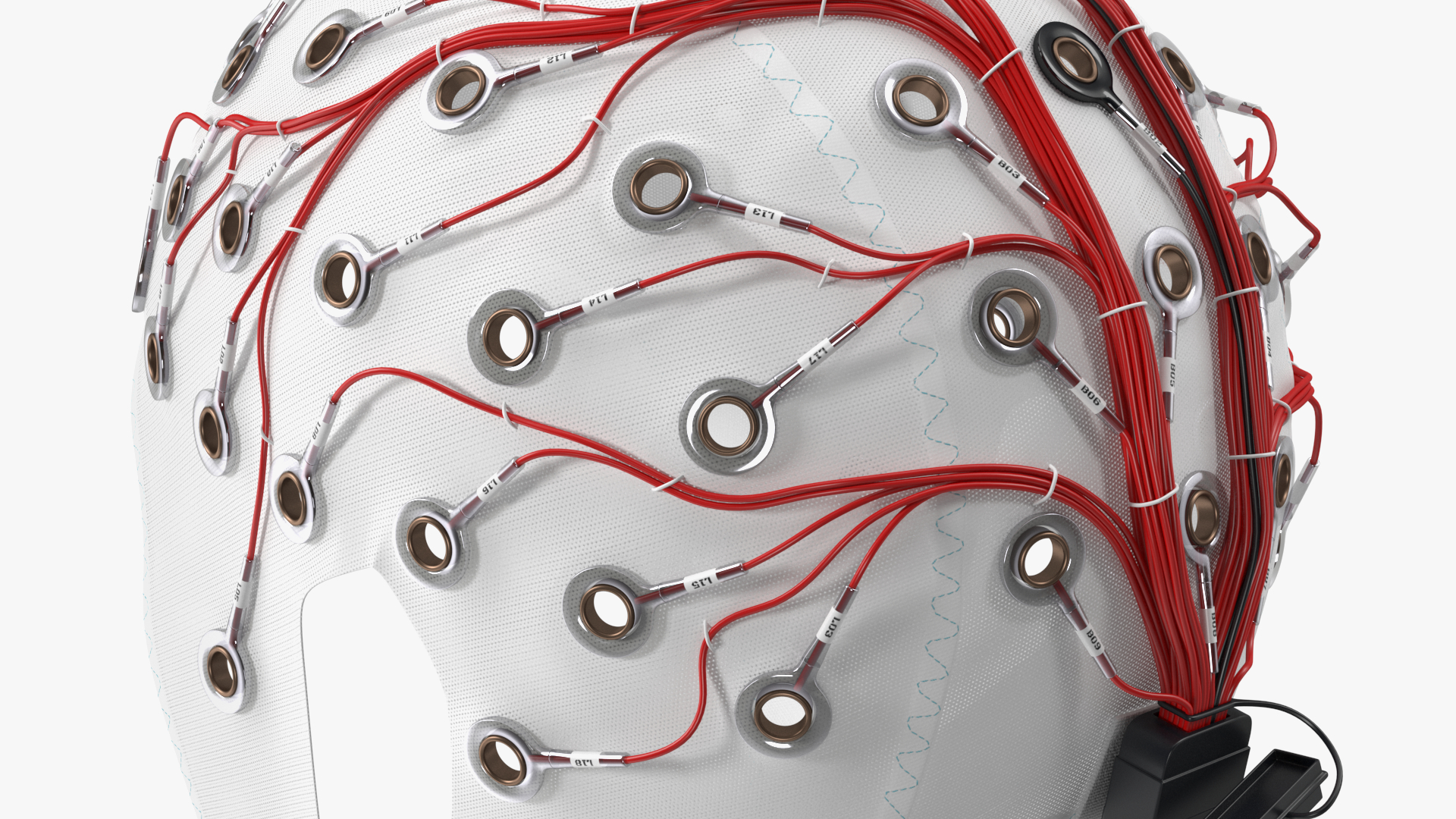3D EEG Electrode Cap White model