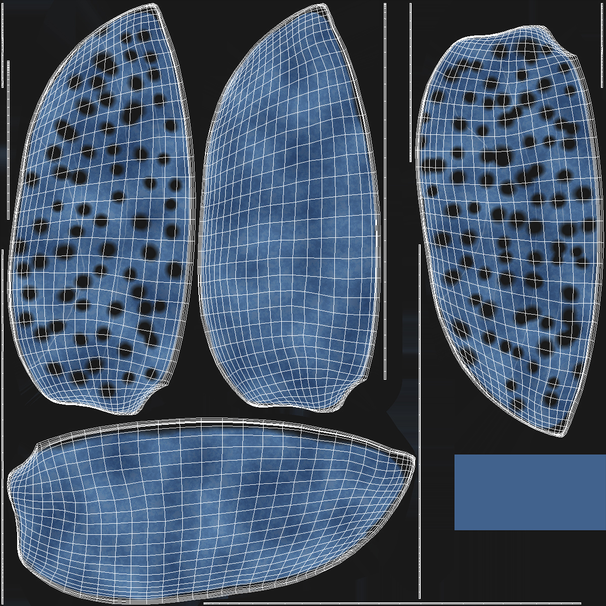 3D Blue Fungus Beetle Insect Fur Rigged