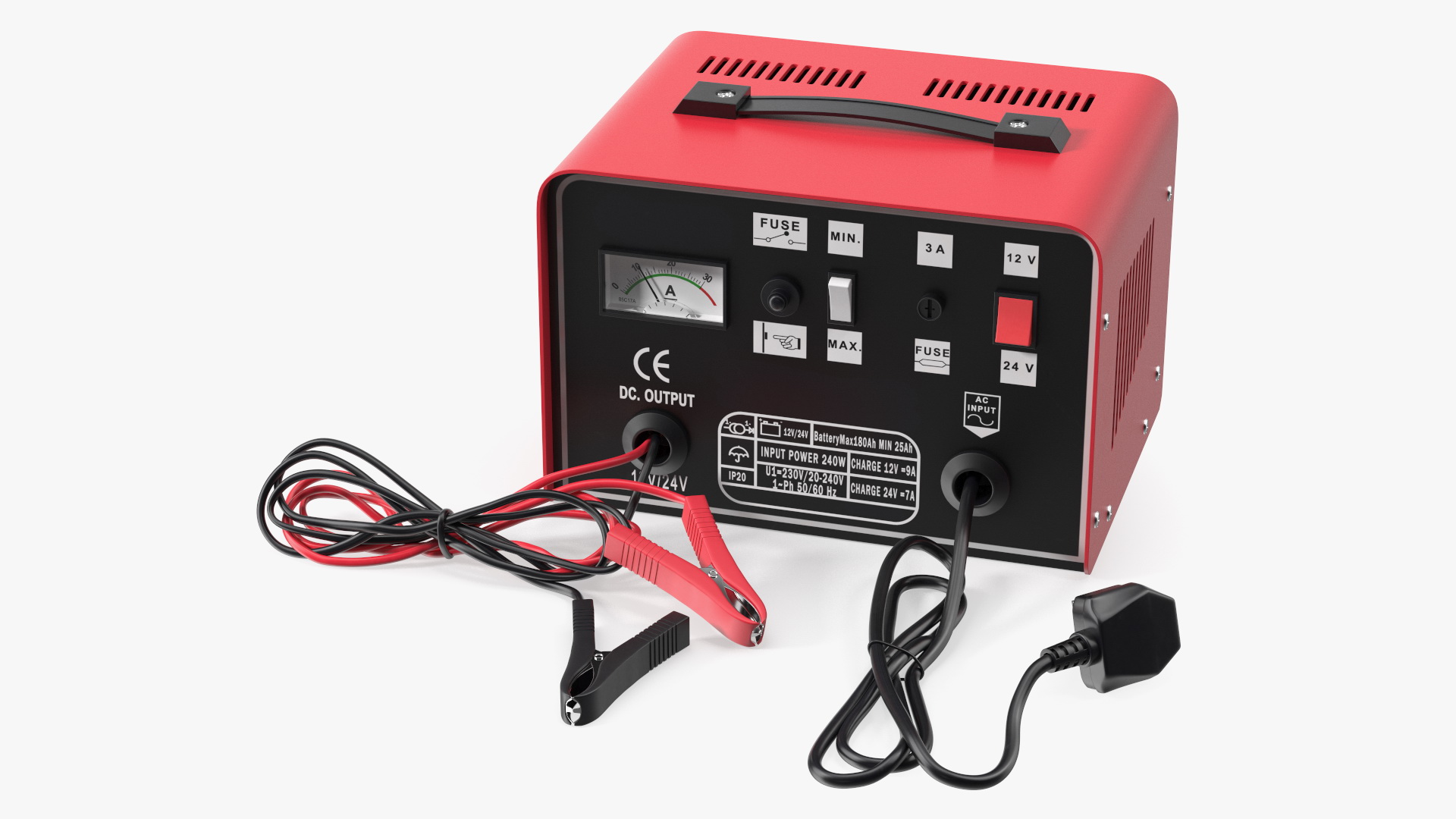 Car Battery Charge Red 3D