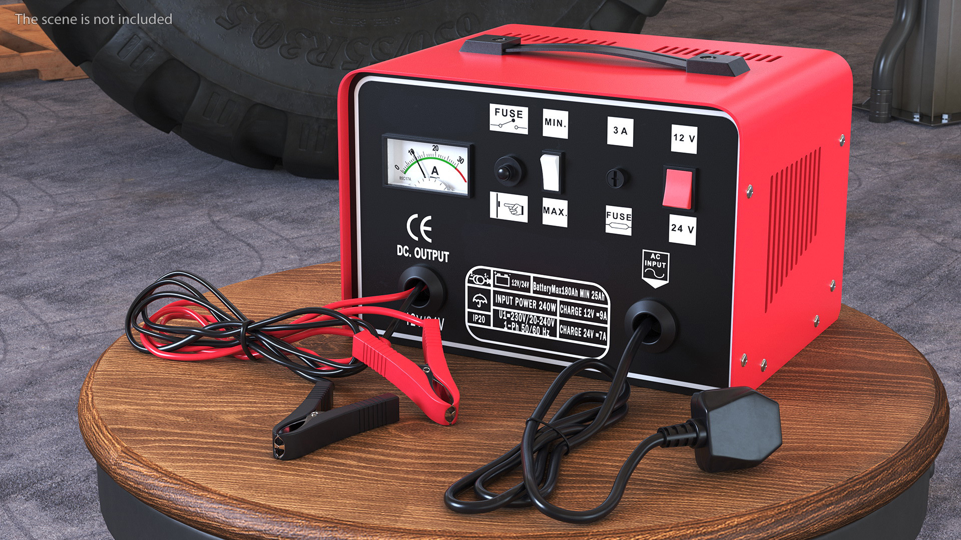 Car Battery Charge Red 3D