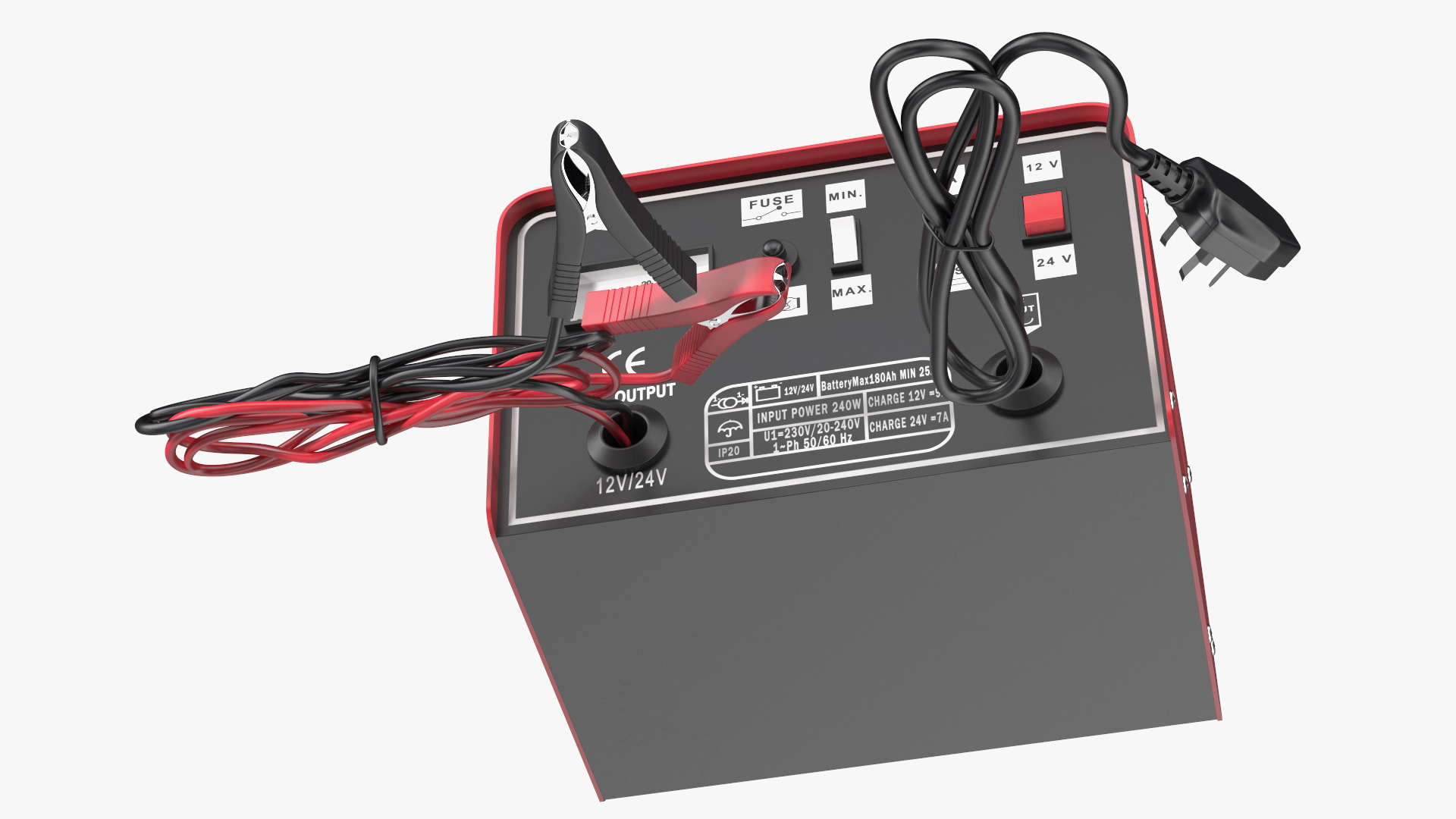 Car Battery Charge Red 3D