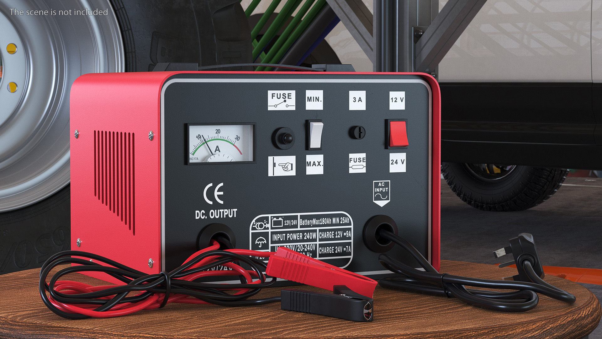 Car Battery Charge Red 3D
