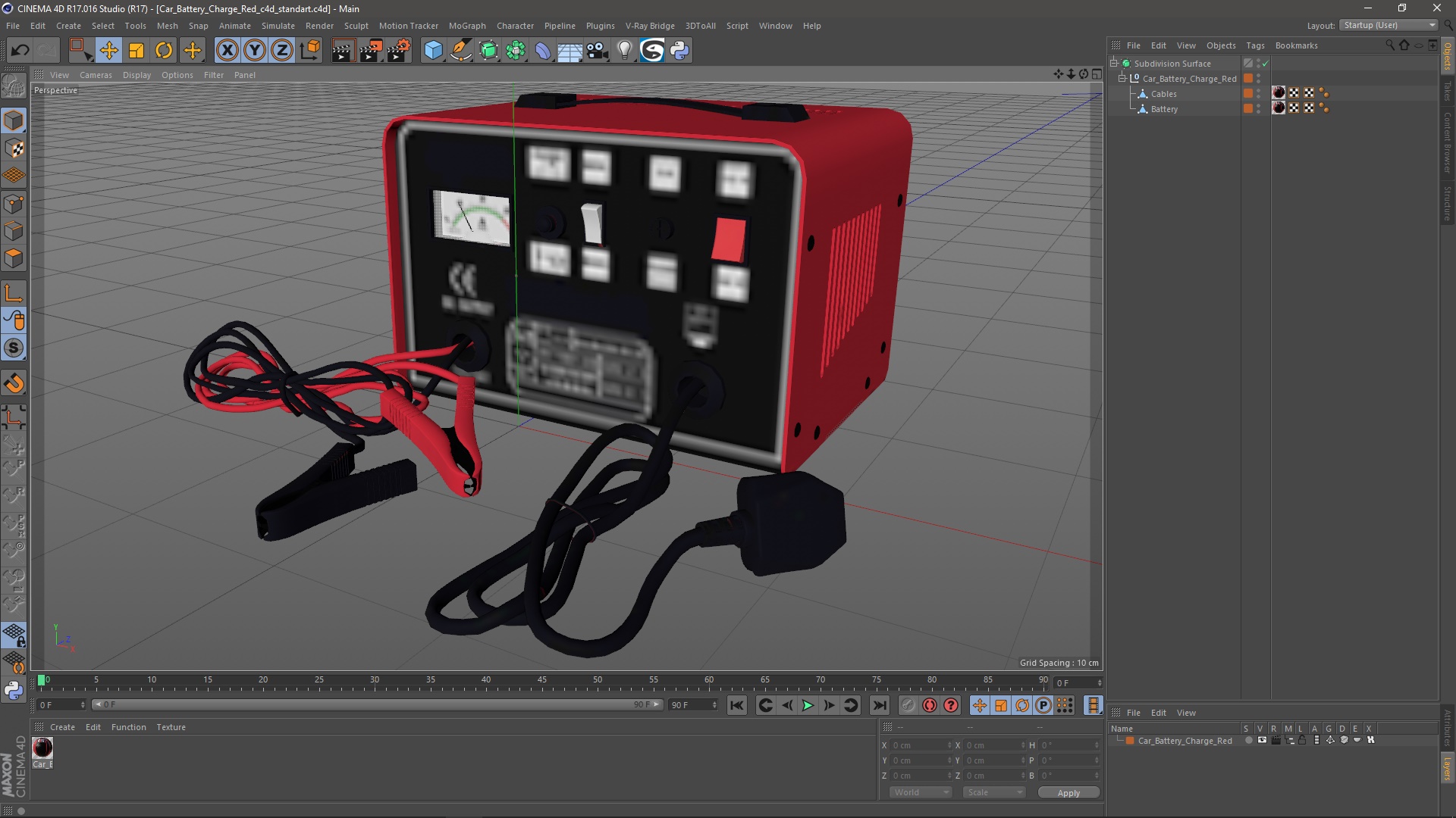 Car Battery Charge Red 3D