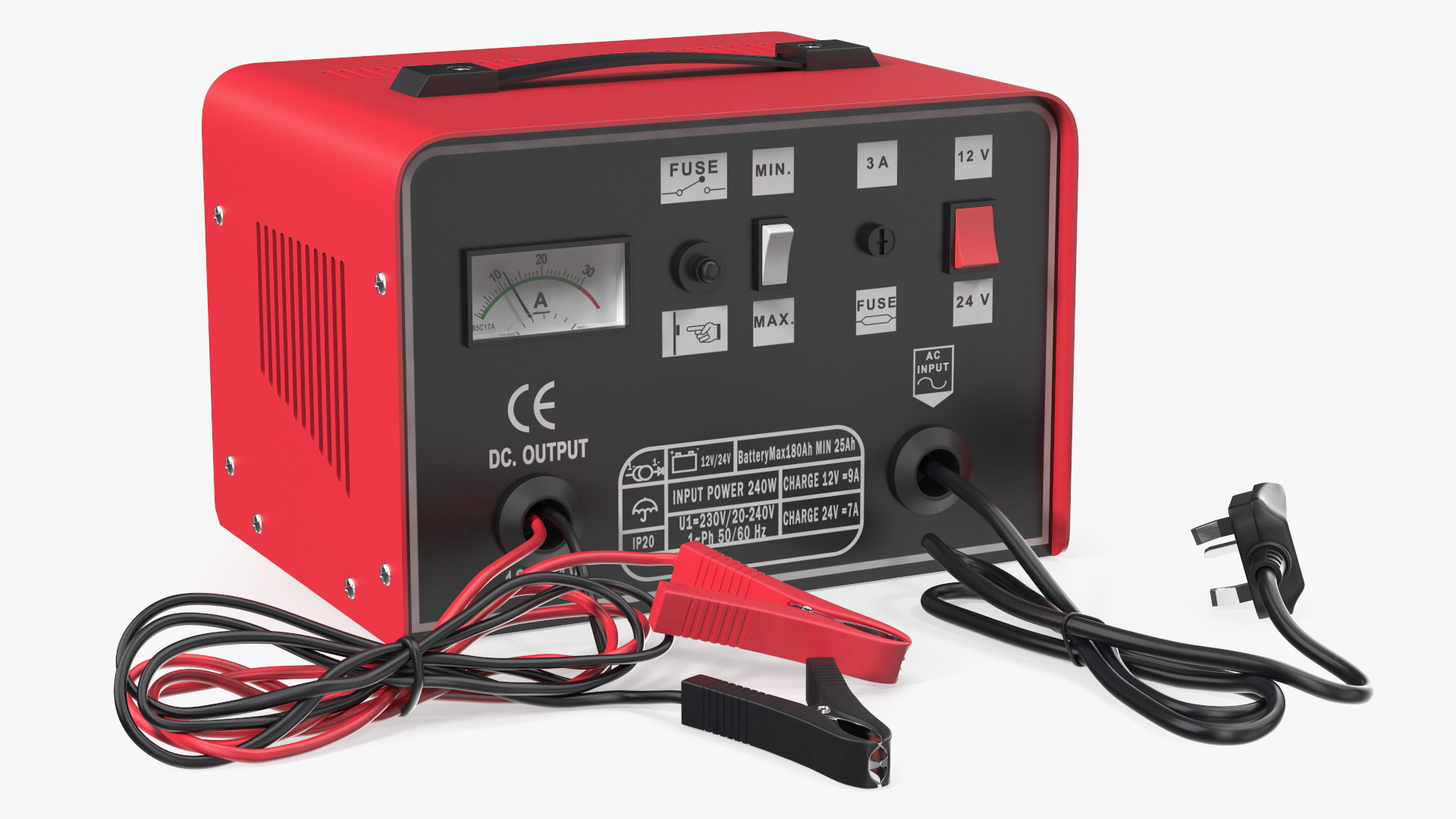 Car Battery Charge Red 3D