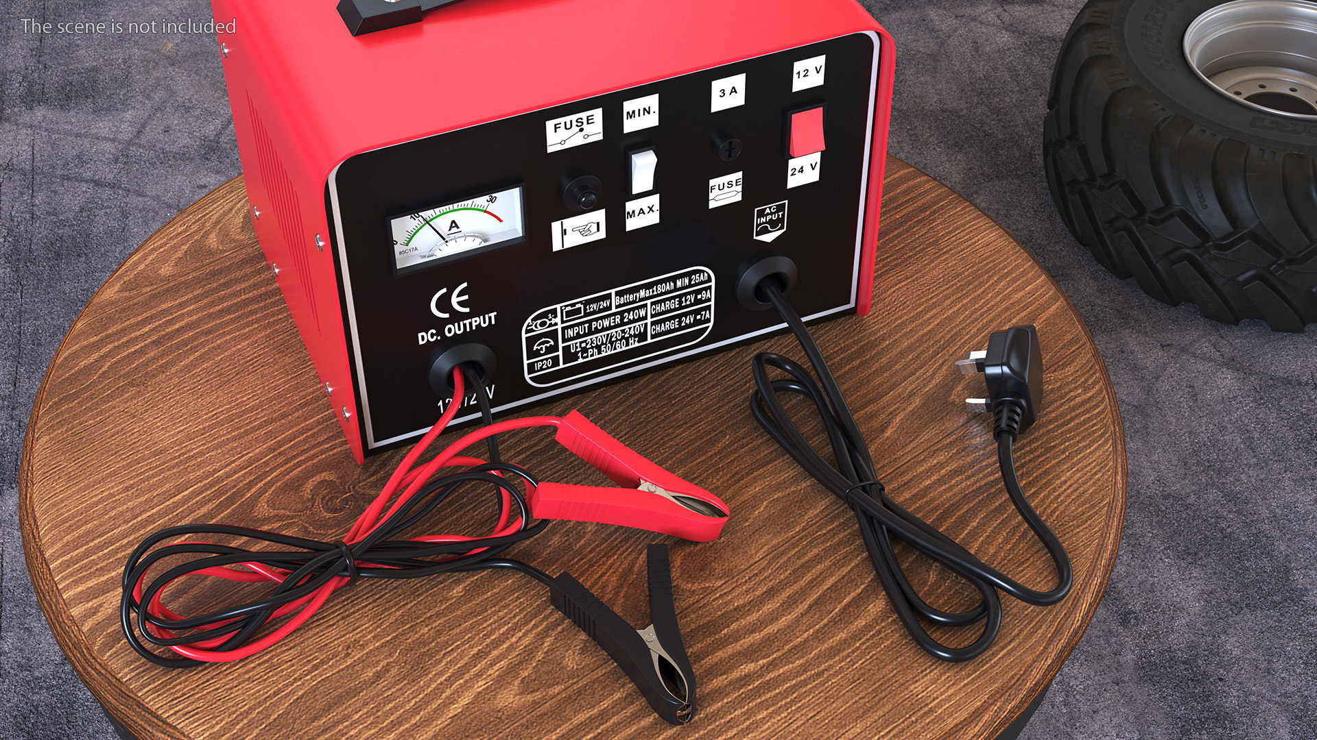 Car Battery Charge Red 3D