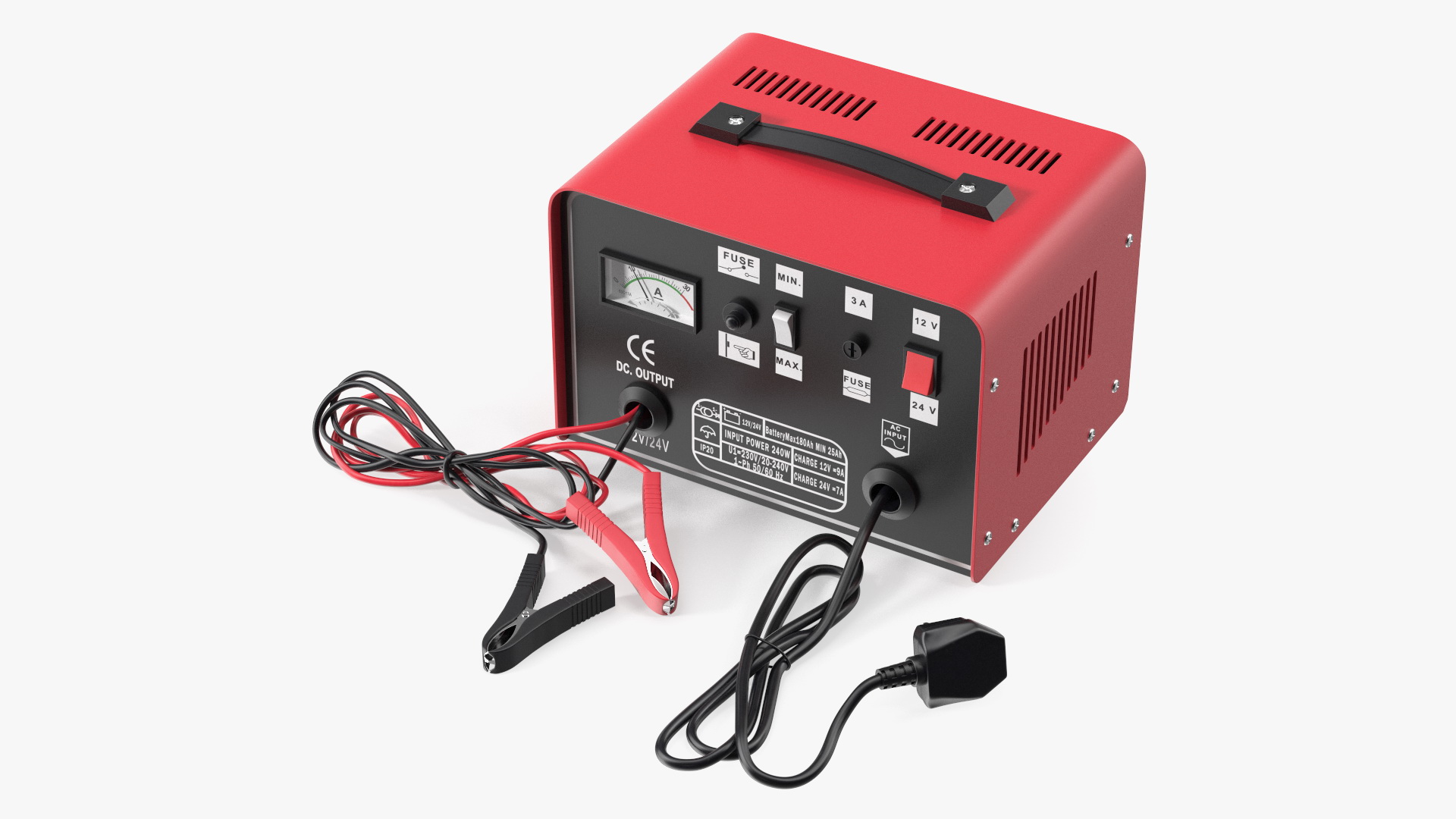 Car Battery Charge Red 3D