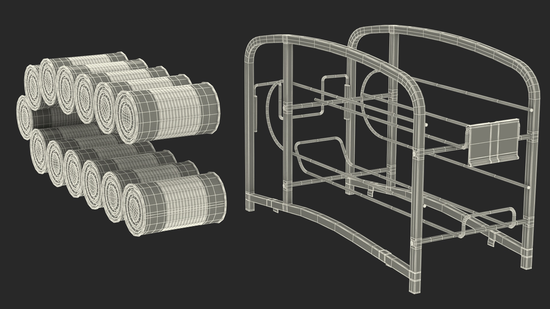 3D Tin Can Storage Dispenser with Tin Cans and Price Tag model