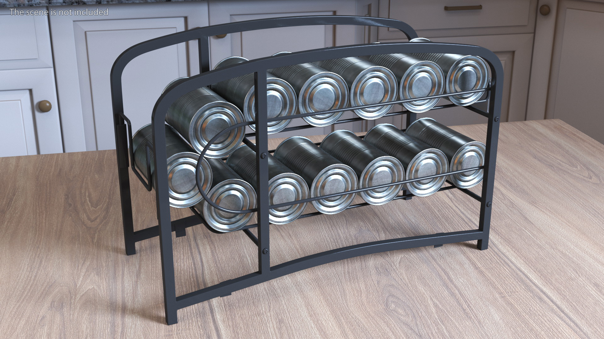 3D Tin Can Storage Dispenser with Tin Cans and Price Tag model