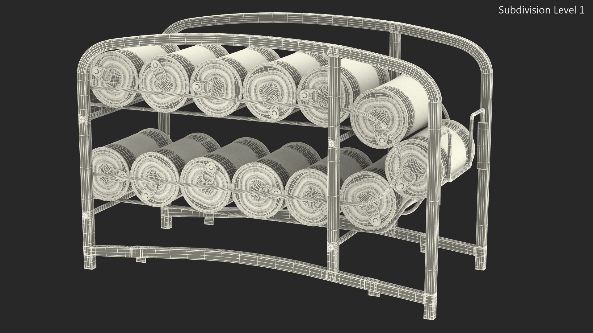 3D Tin Can Storage Dispenser with Tin Cans and Price Tag model