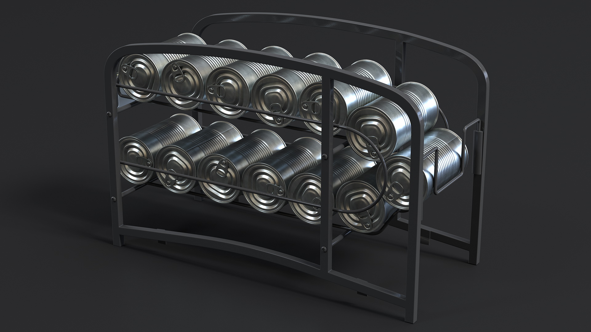 3D Tin Can Storage Dispenser with Tin Cans and Price Tag model
