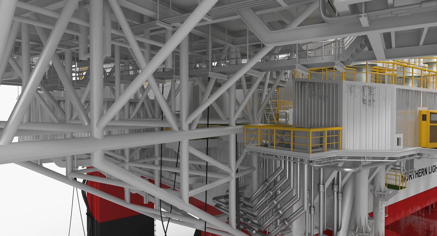 Semi Submersible Drilling Rig 3D model