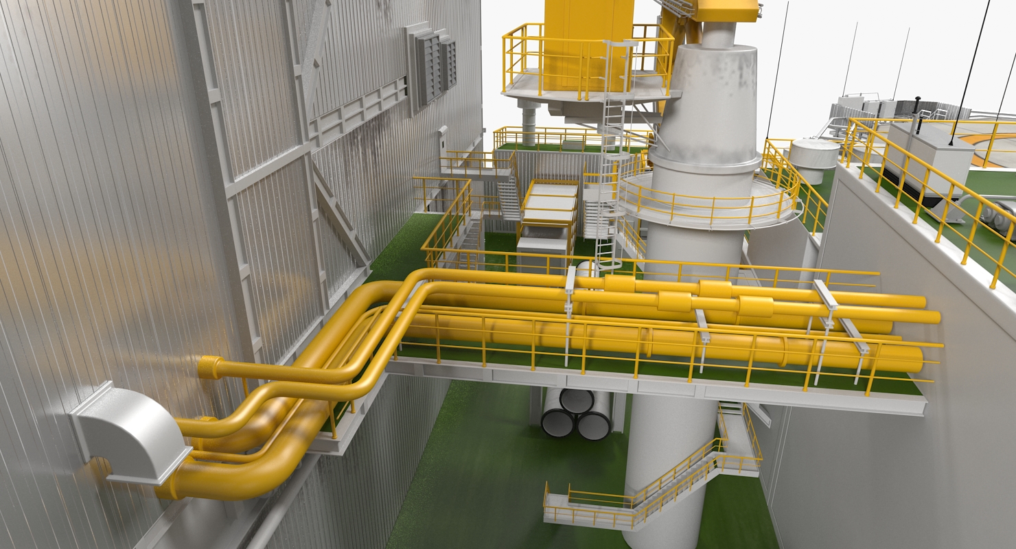 Semi Submersible Drilling Rig 3D model