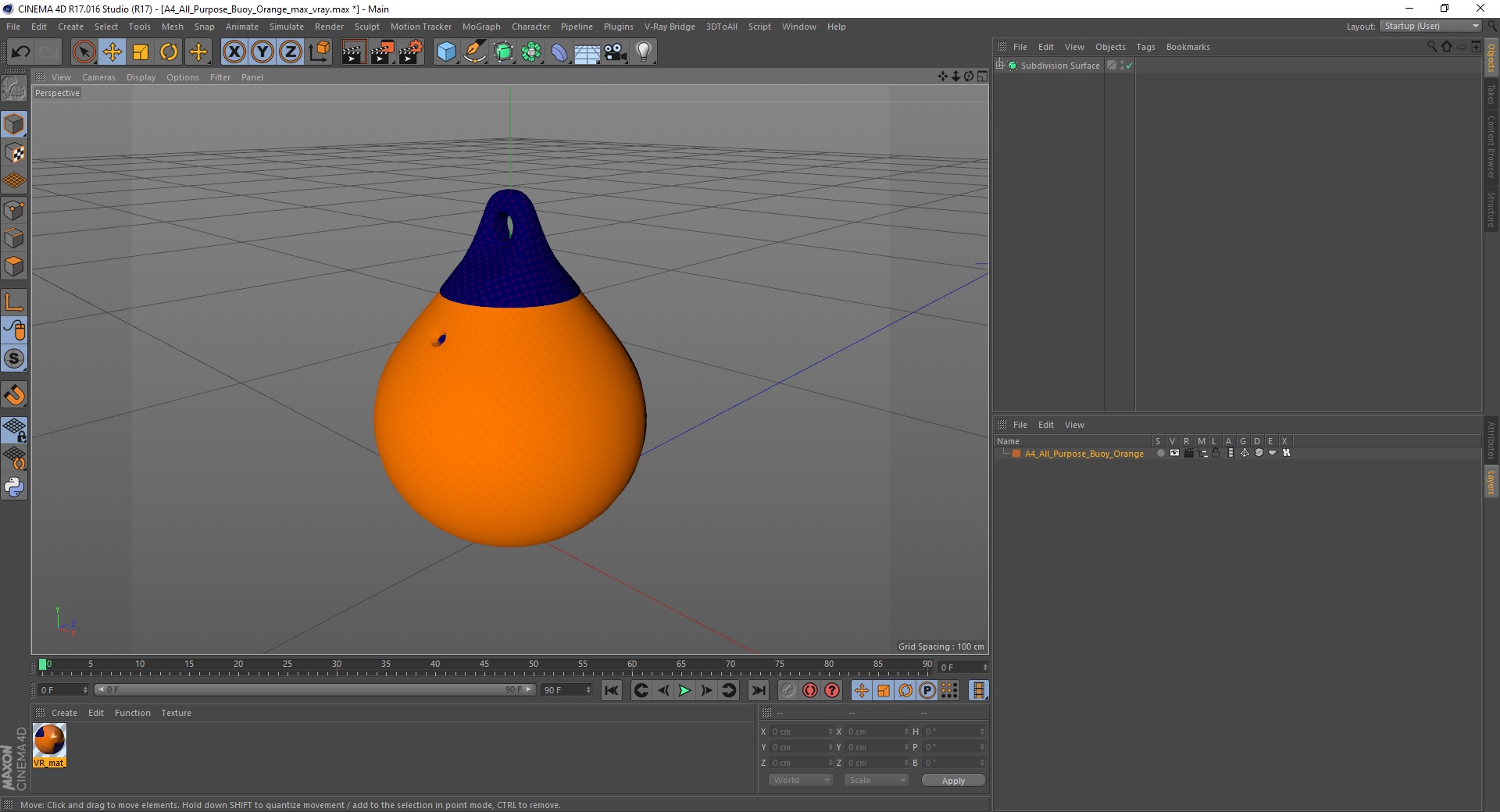 3D A4 All Purpose Buoy Orange