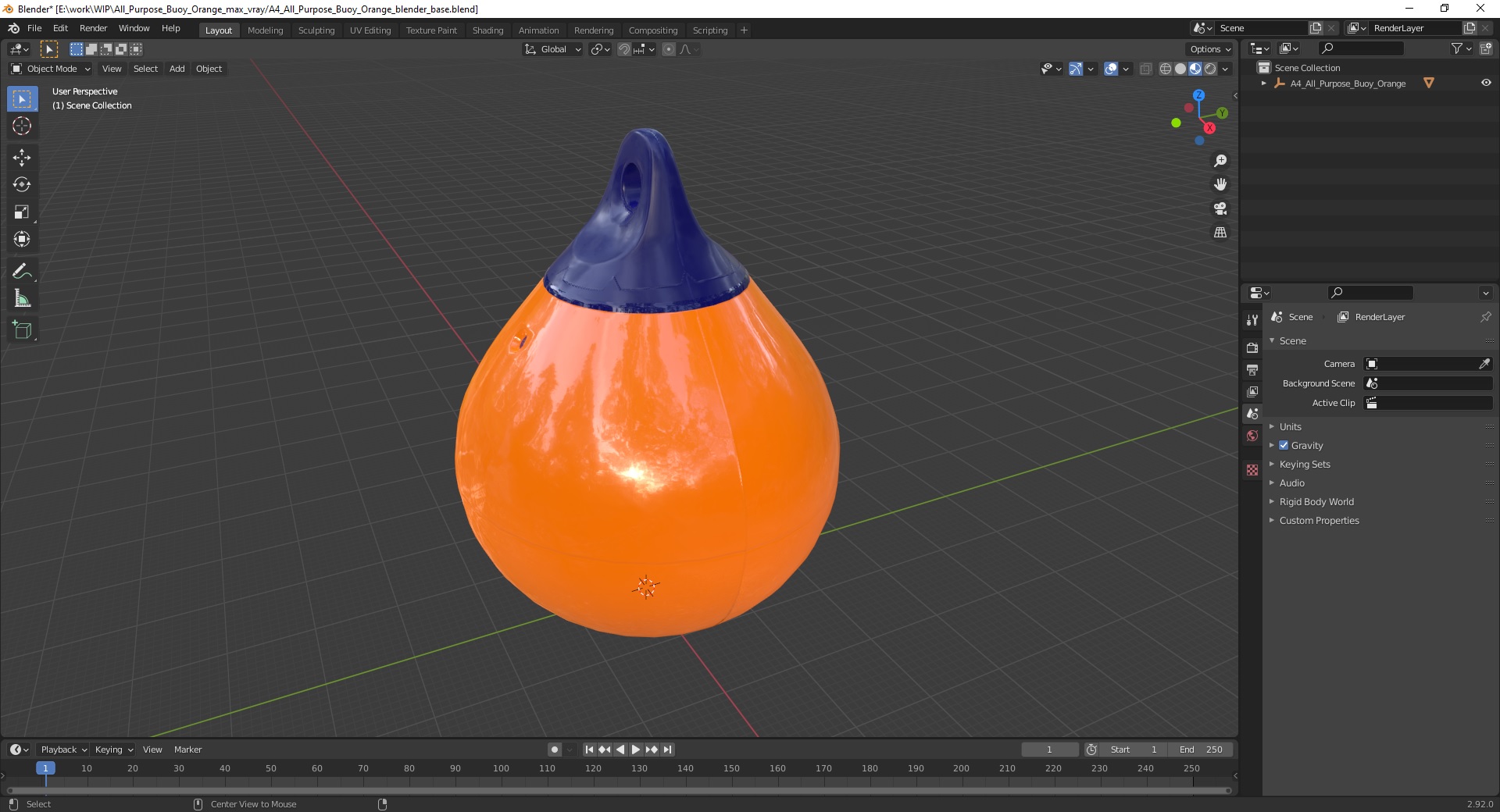 3D A4 All Purpose Buoy Orange