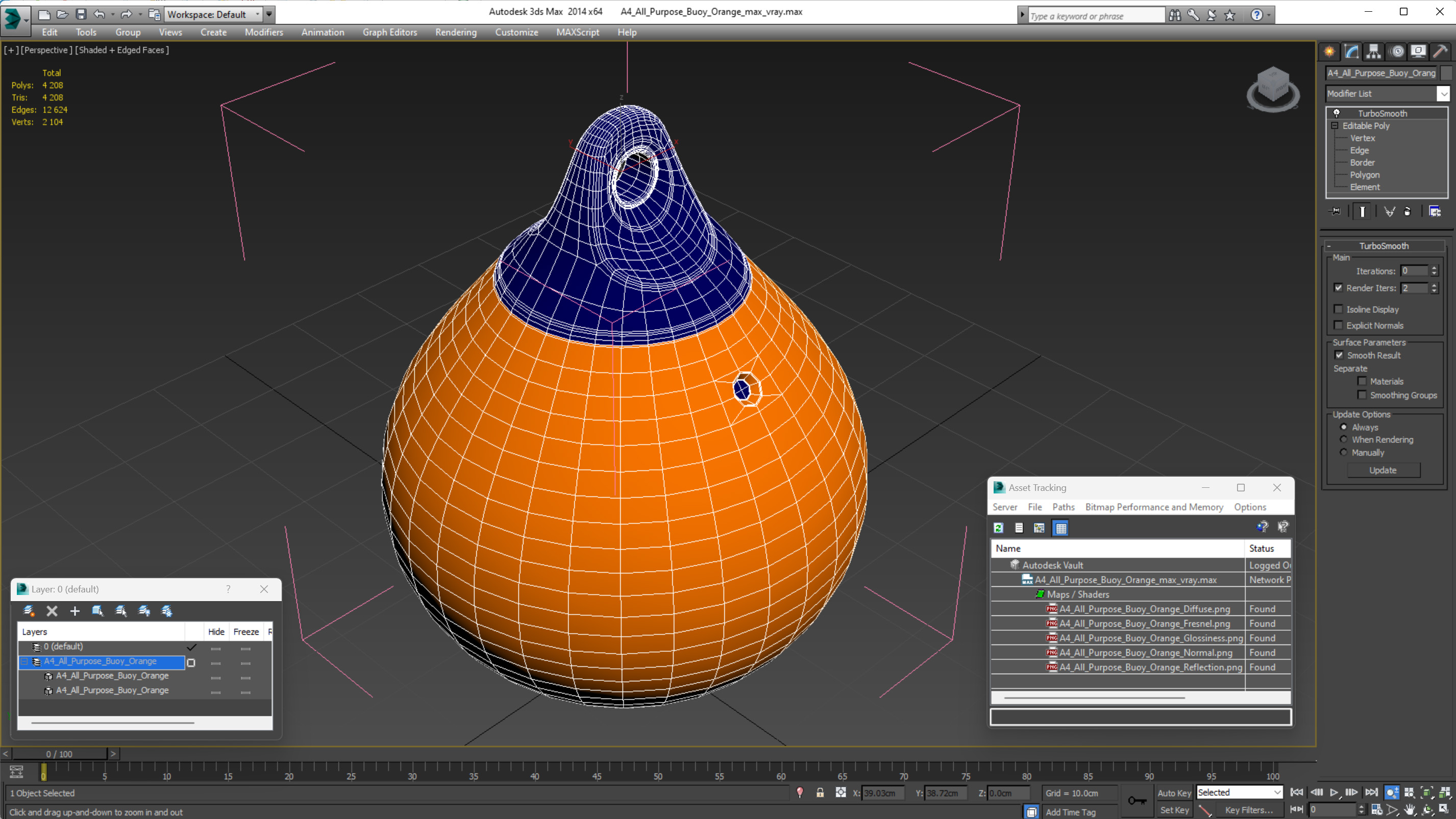3D A4 All Purpose Buoy Orange