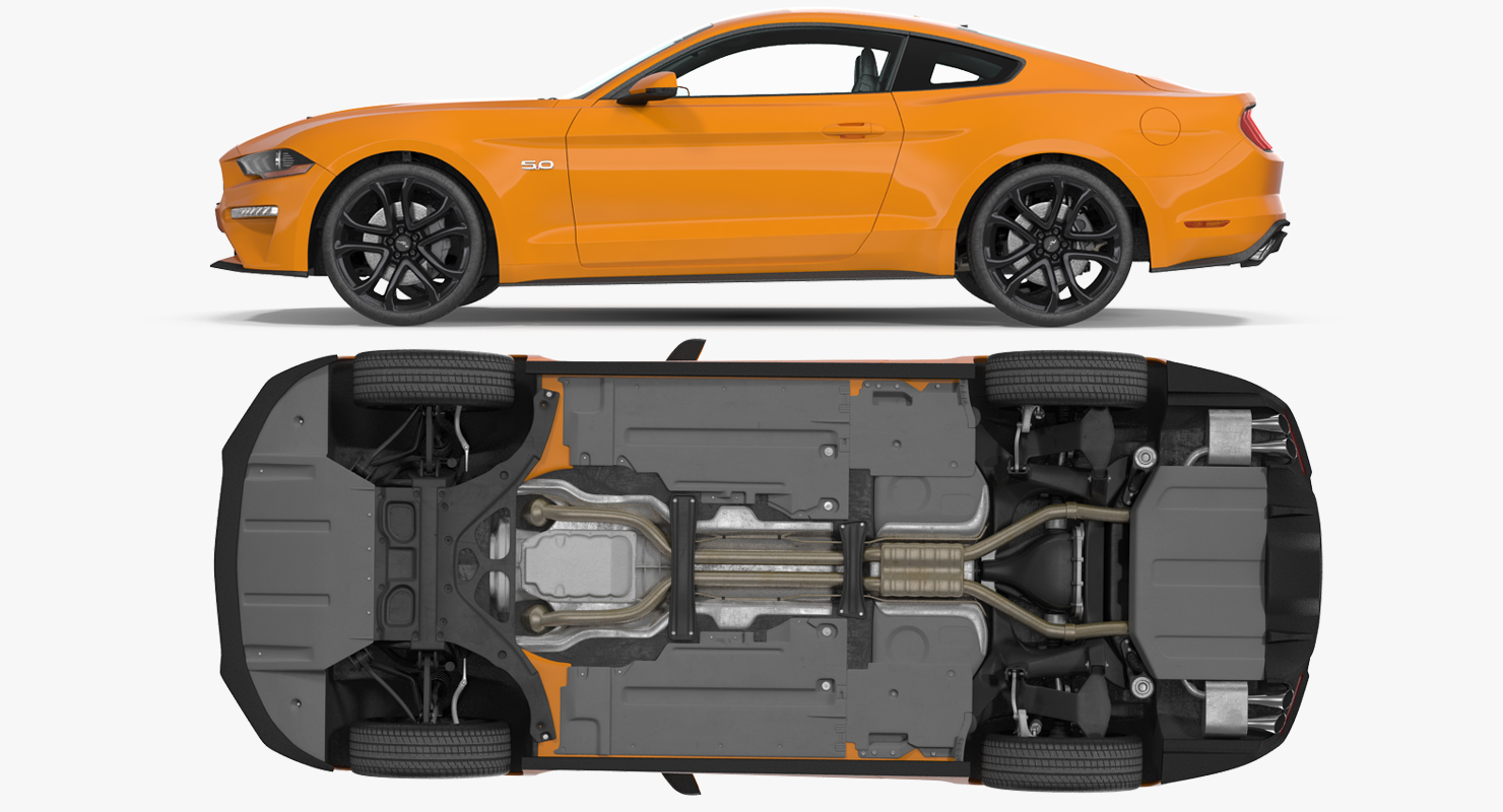 Ford Mustang 2018 Rigged 3D model