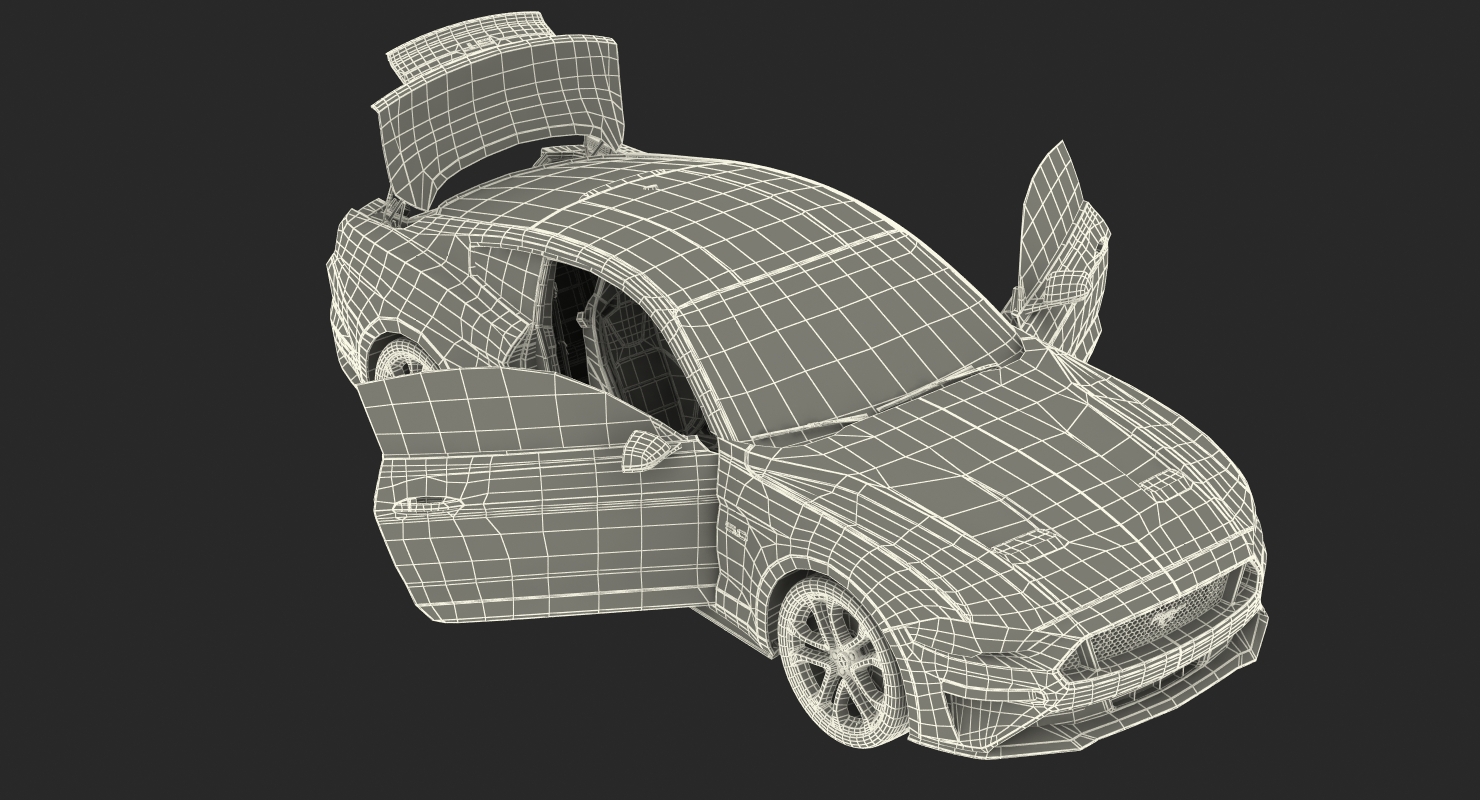 Ford Mustang 2018 Rigged 3D model